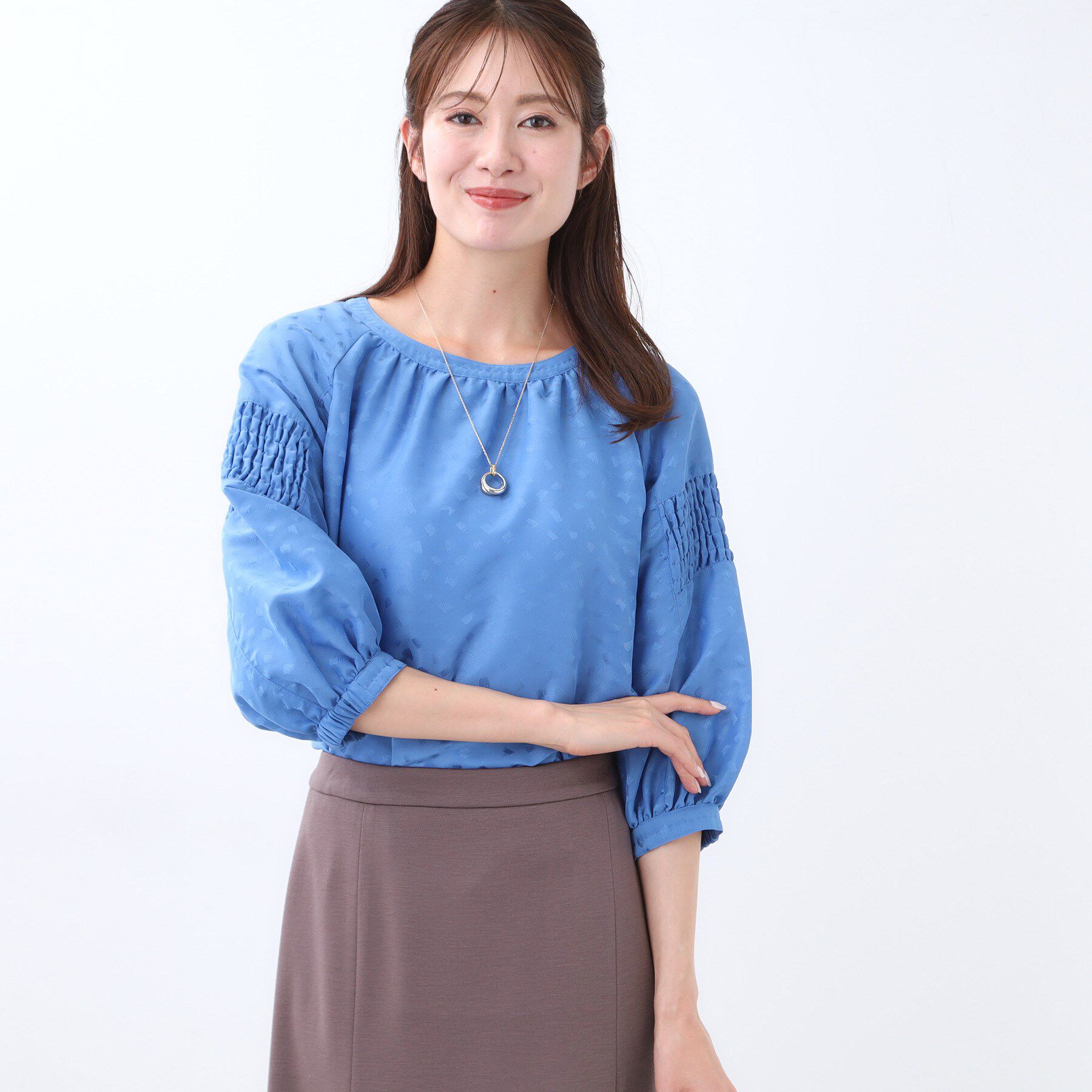 Reflect「【一枚で着映える◎】レオパード風ジャカードブラウス」|シャツ・ブラウス|