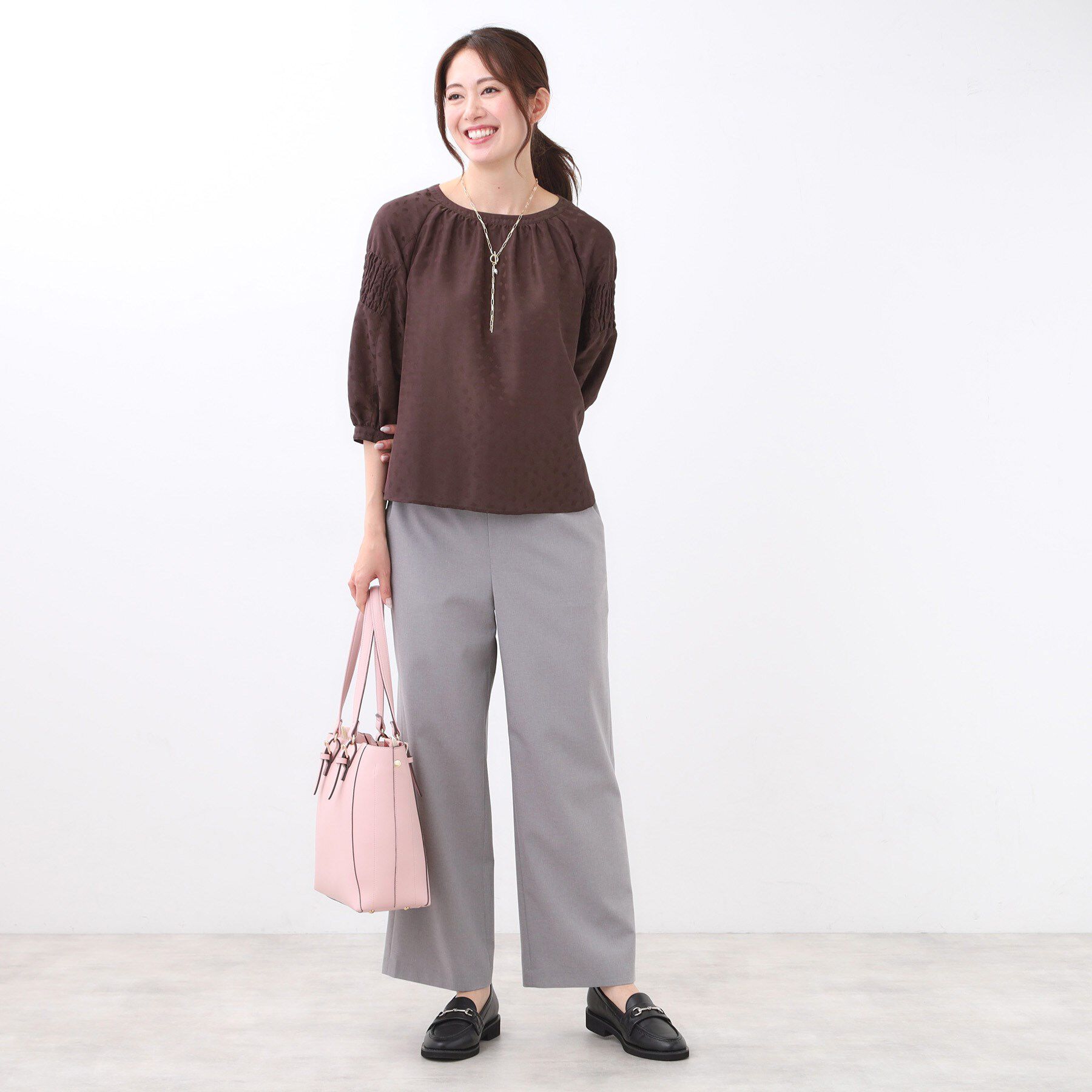 Reflect「【一枚で着映える◎】レオパード風ジャカードブラウス」|シャツ・ブラウス|