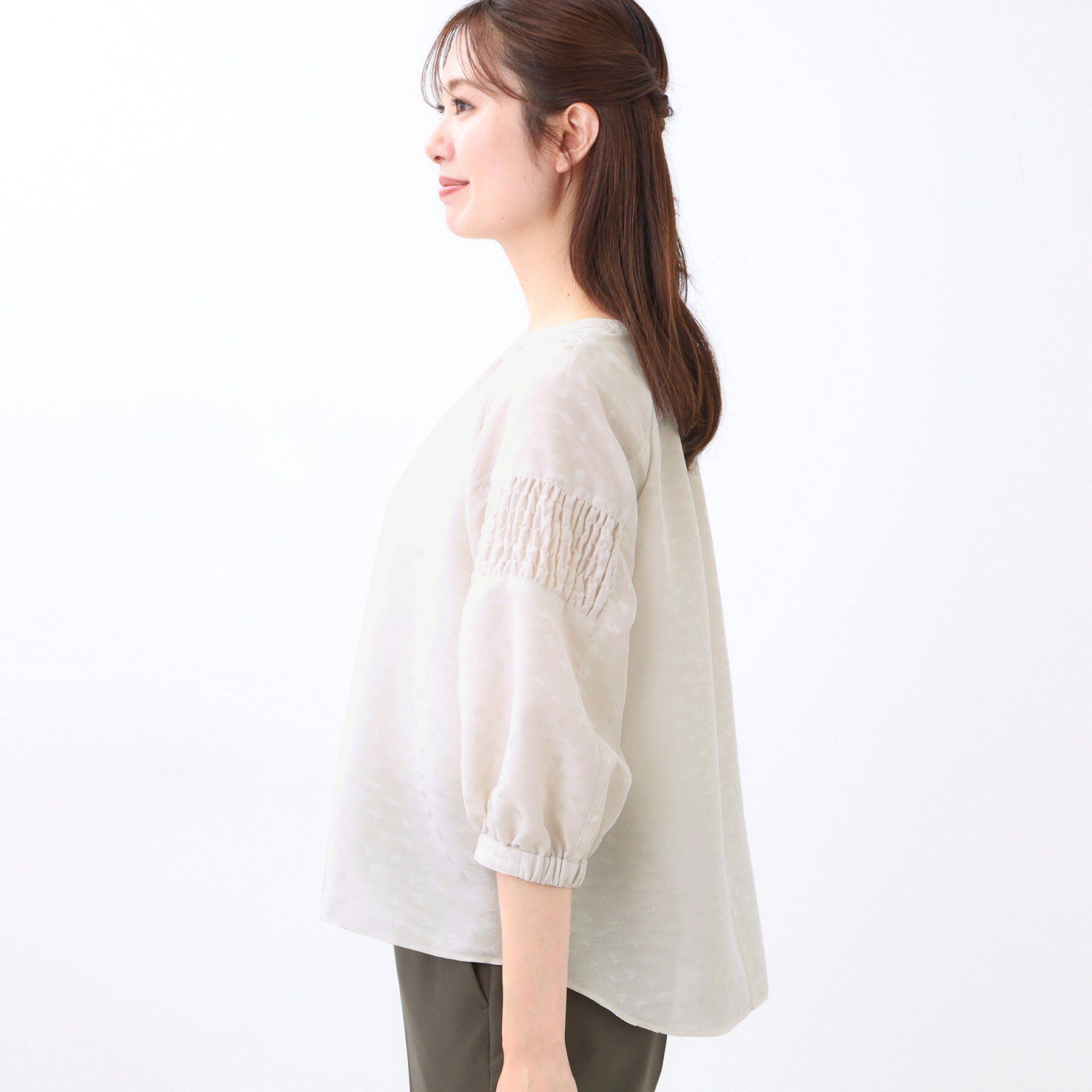 Reflect「【一枚で着映える◎】レオパード風ジャカードブラウス」|シャツ・ブラウス|