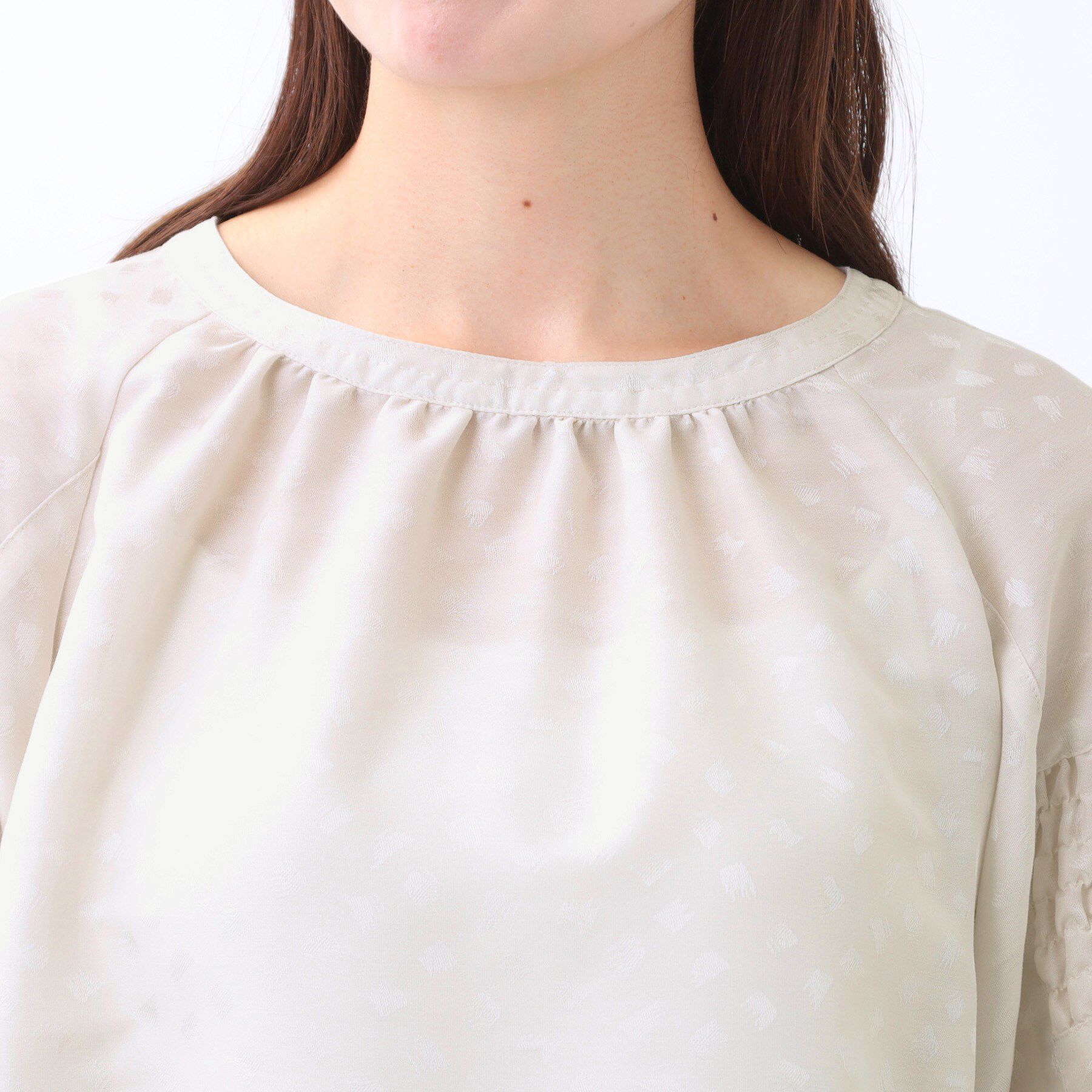 Reflect「【一枚で着映える◎】レオパード風ジャカードブラウス」|シャツ・ブラウス|