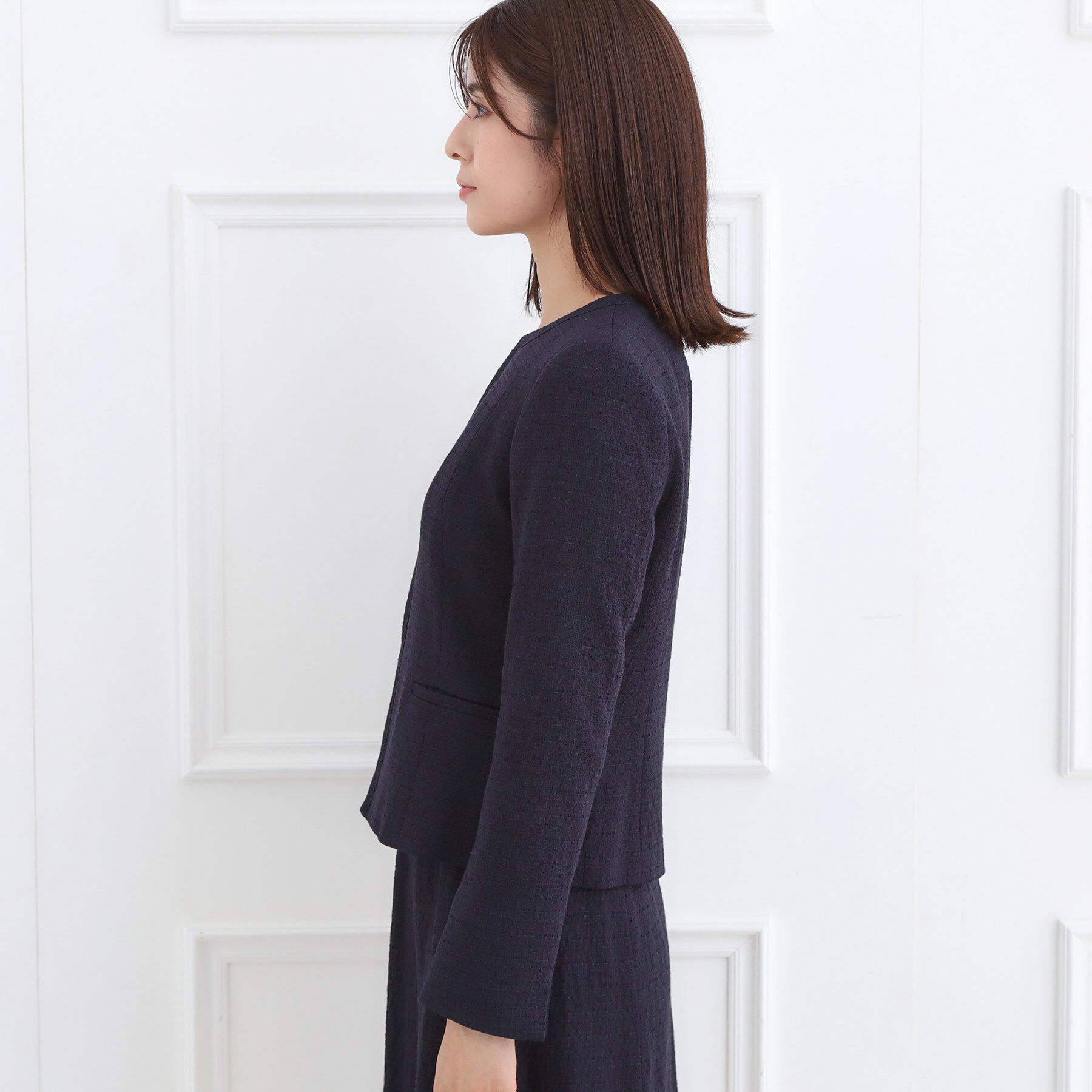 Reflect「【フォーマル／入卒／セットアップ可】ツイードジャケット」|ノーカラージャケット|