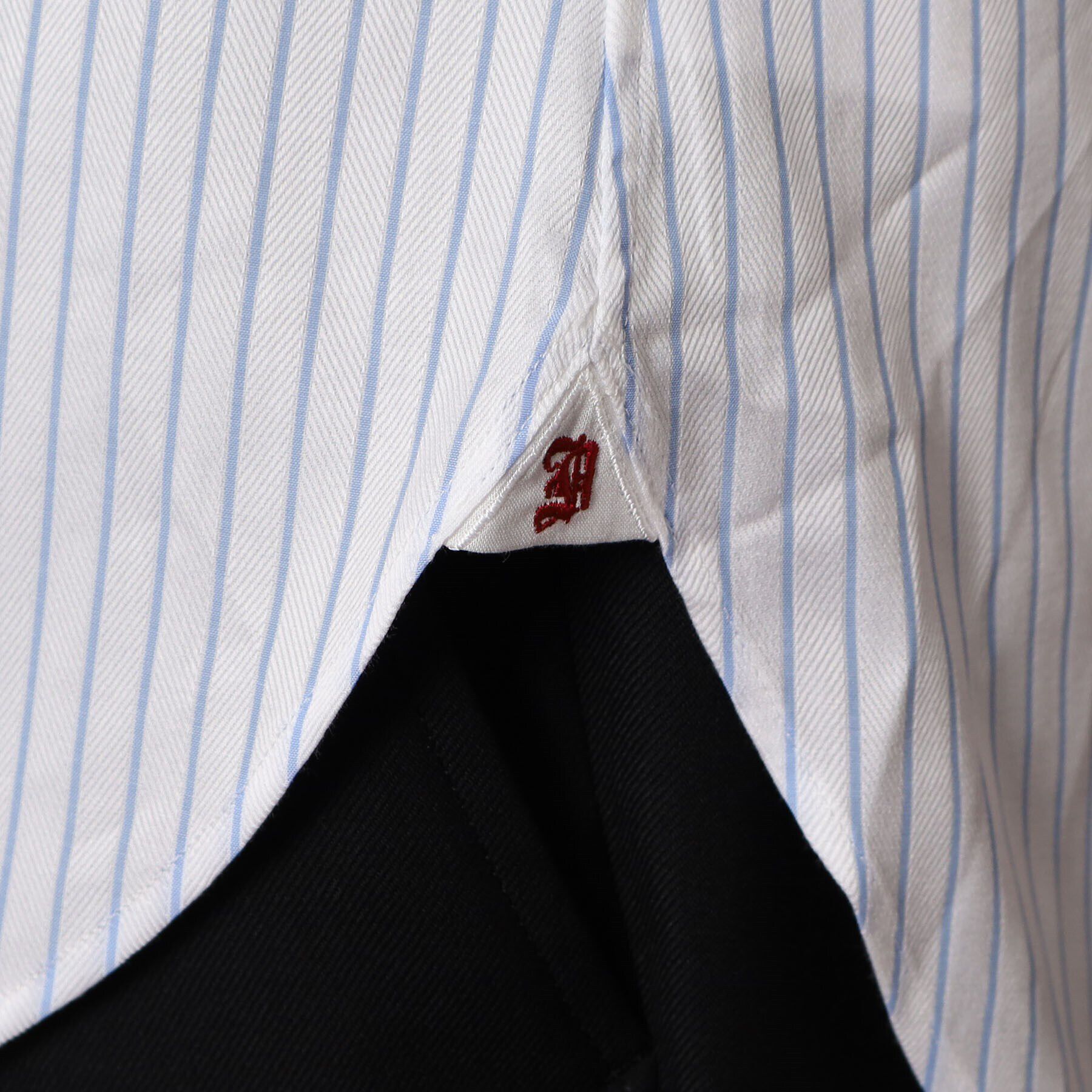 DRESSTERIOR「100／2 ヘリンボーンストライプ ボタンダウンシャツ」|シャツ・ブラウス|