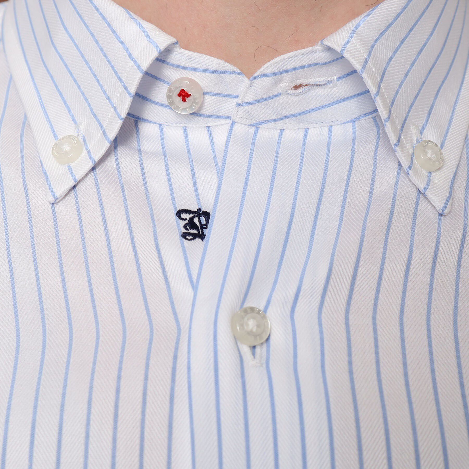 DRESSTERIOR「100／2 ヘリンボーンストライプ ボタンダウンシャツ」|シャツ・ブラウス|