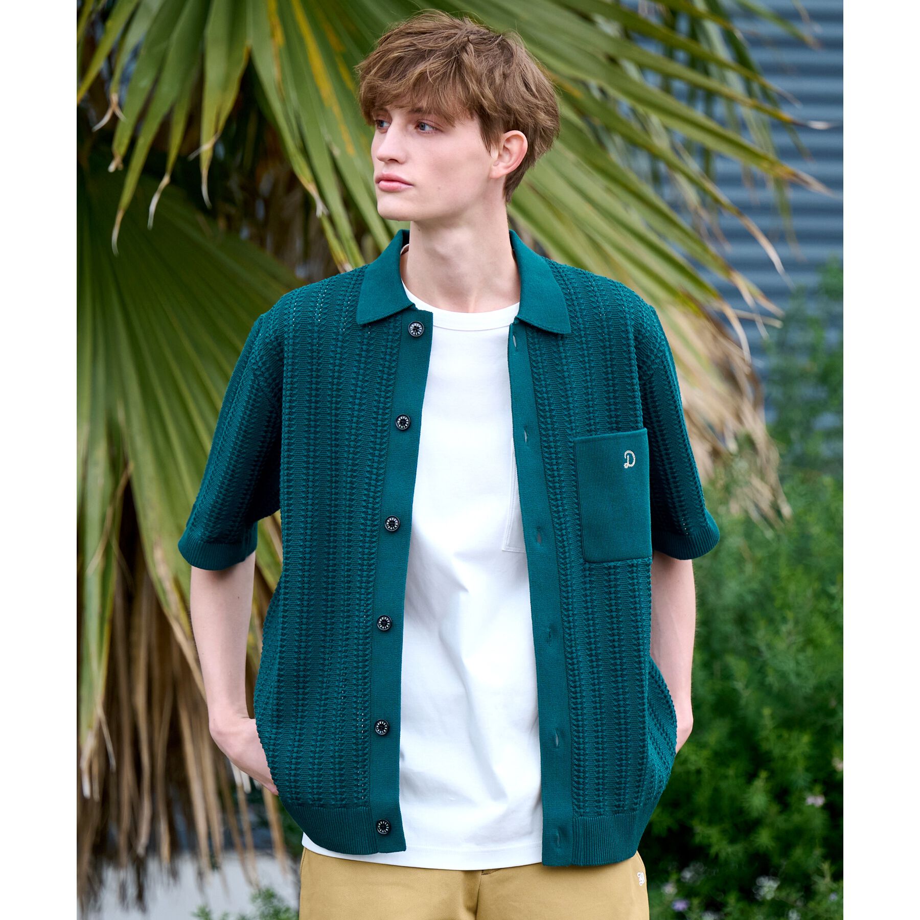 DRESSTERIOR「◆【Safari5月号掲載】オーガニックコットン キューバニットシャツ」|ニット・セーター|グリーン(024)