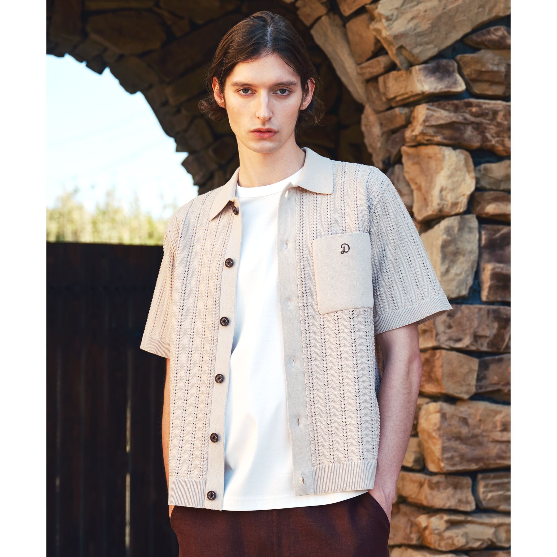 DRESSTERIOR「◆【Safari5月号掲載】オーガニックコットン キューバニットシャツ」|ニット・セーター|ベージュ(052)