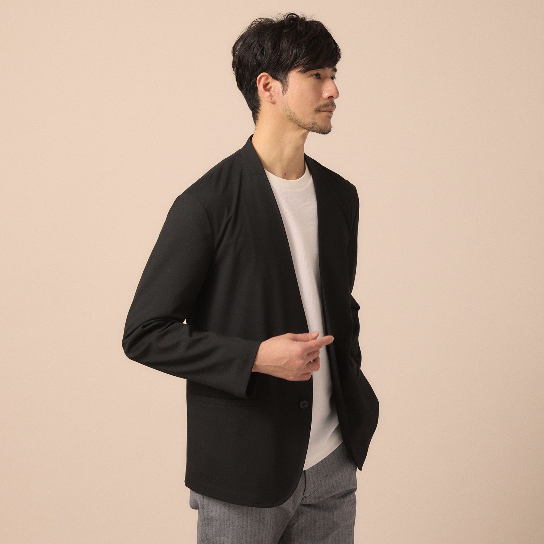 TAKEO KIKUCHI「【ON／OFF兼用】ノーカラージャケット」|ノーカラージャケット|