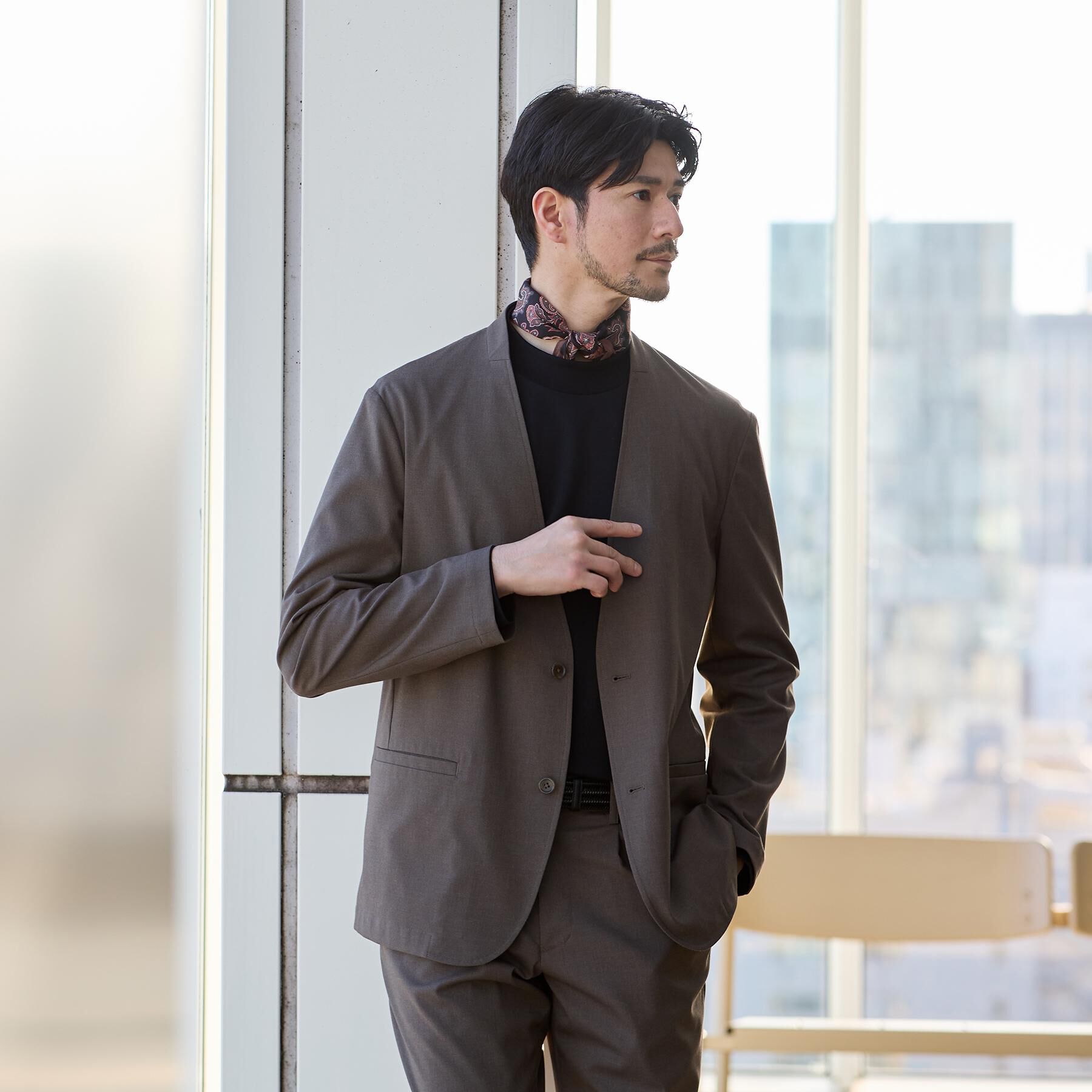 TAKEO KIKUCHI「【ON／OFF兼用】ノーカラージャケット」|ノーカラージャケット|