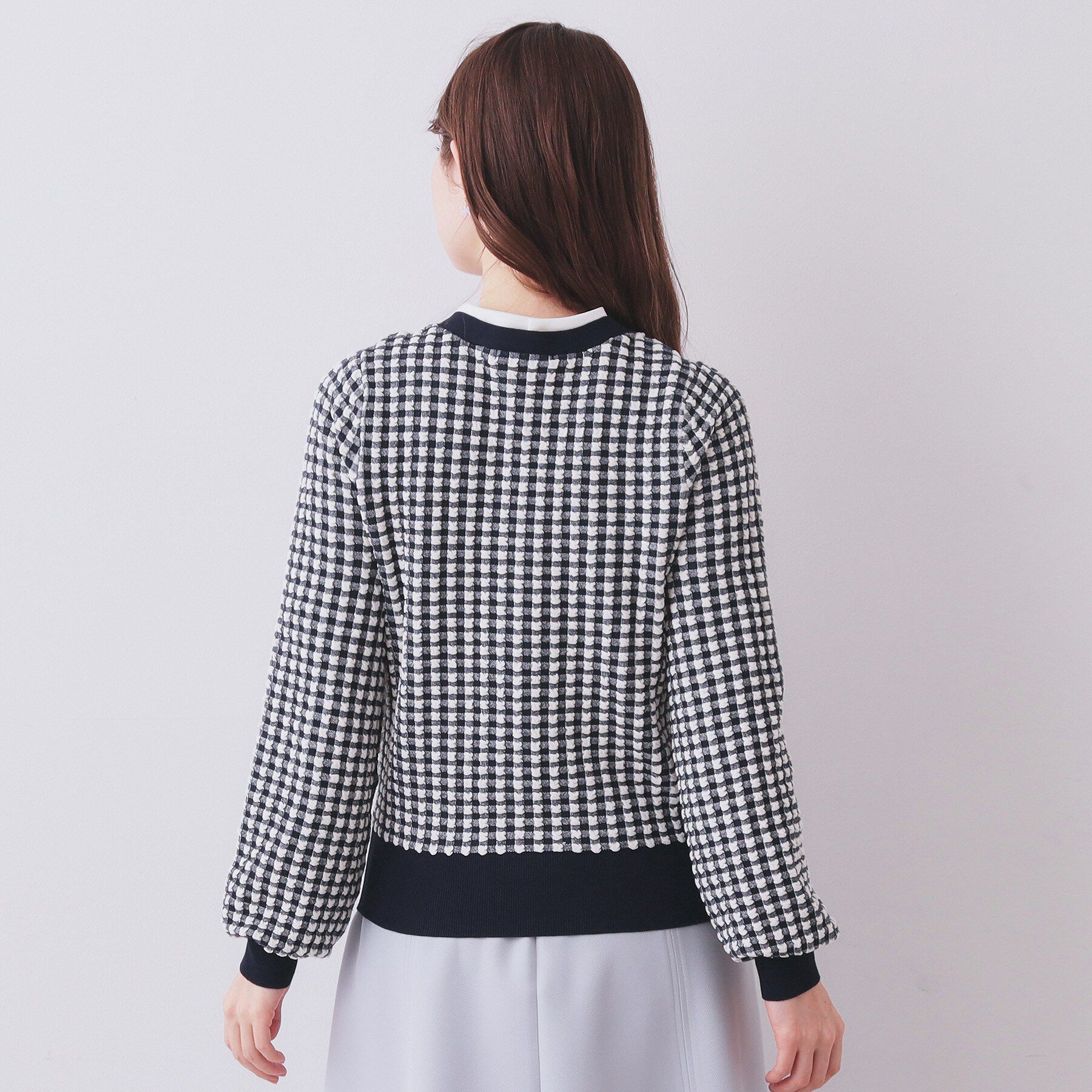 index「チェックジャカードカーディガン【洗濯機OK】」|カーディガン|