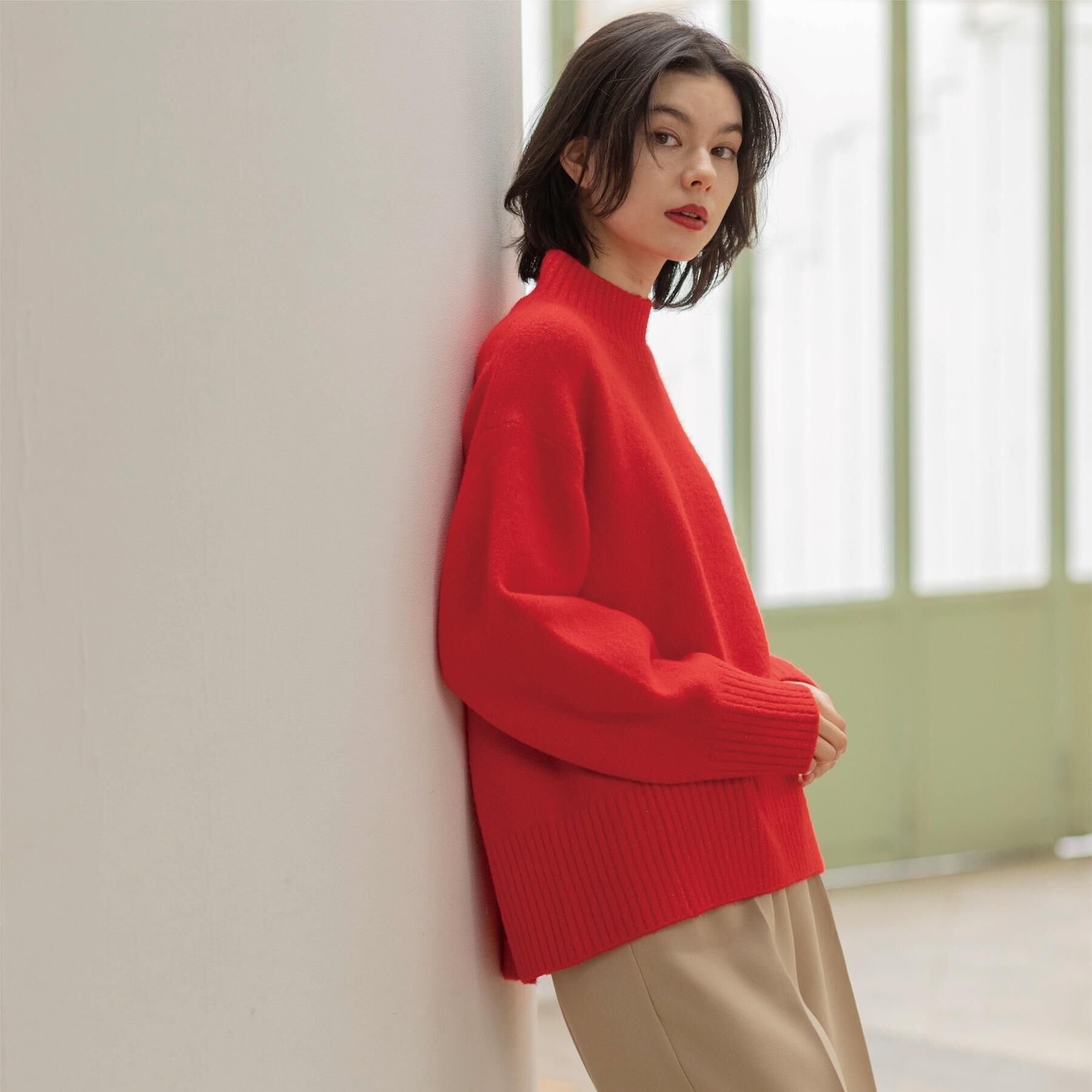 OPAQUE.CLIP「ふわふわハイネックニット【洗濯機OK】」|ニット・セーター|