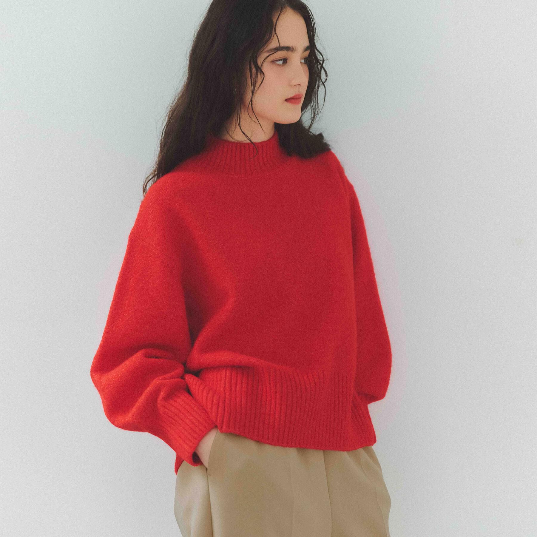 OPAQUE.CLIP「ふわふわハイネックニット【洗濯機OK】」|ニット・セーター|