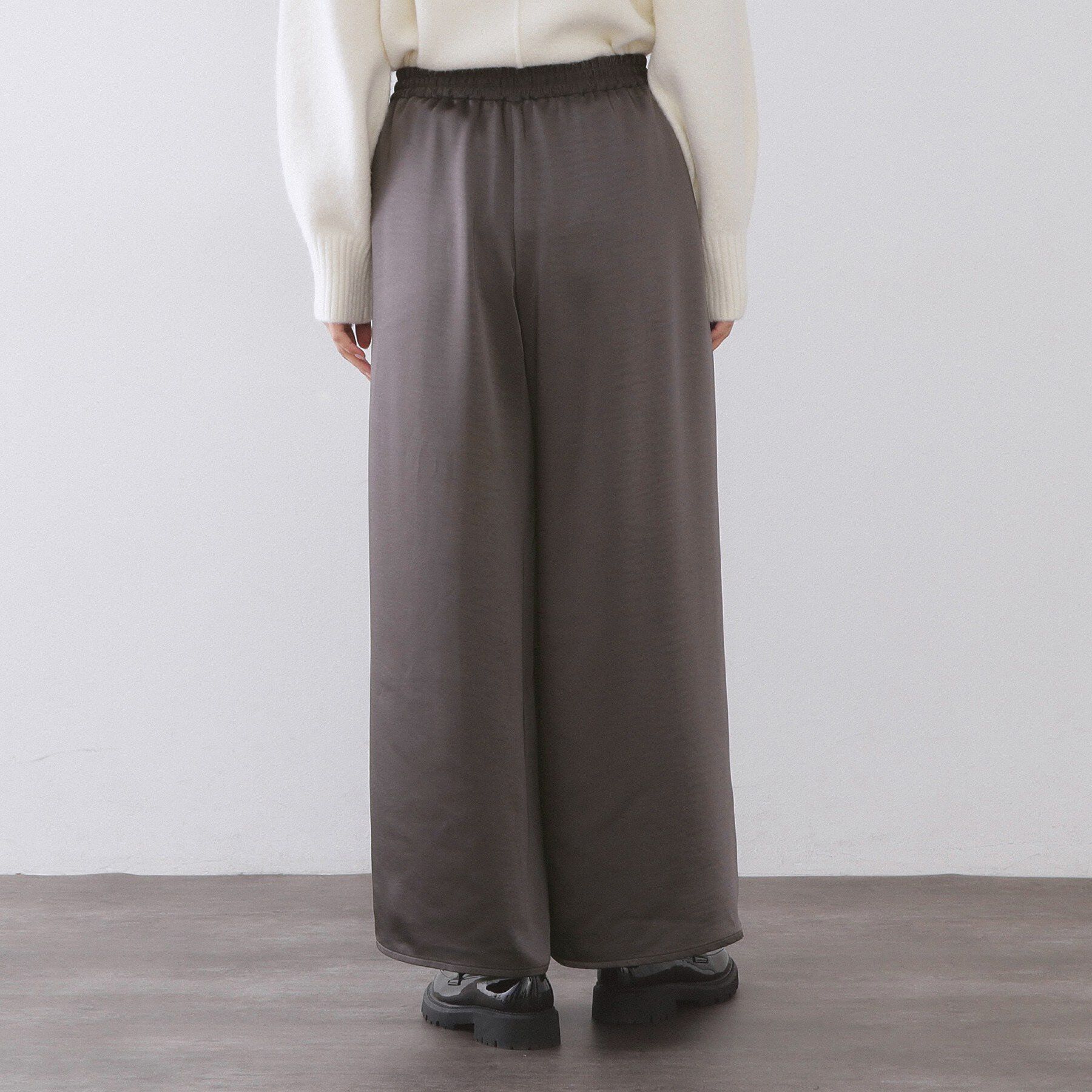 OPAQUE.CLIP「サテンイージーワイドパンツ【洗濯機OK】」|その他|