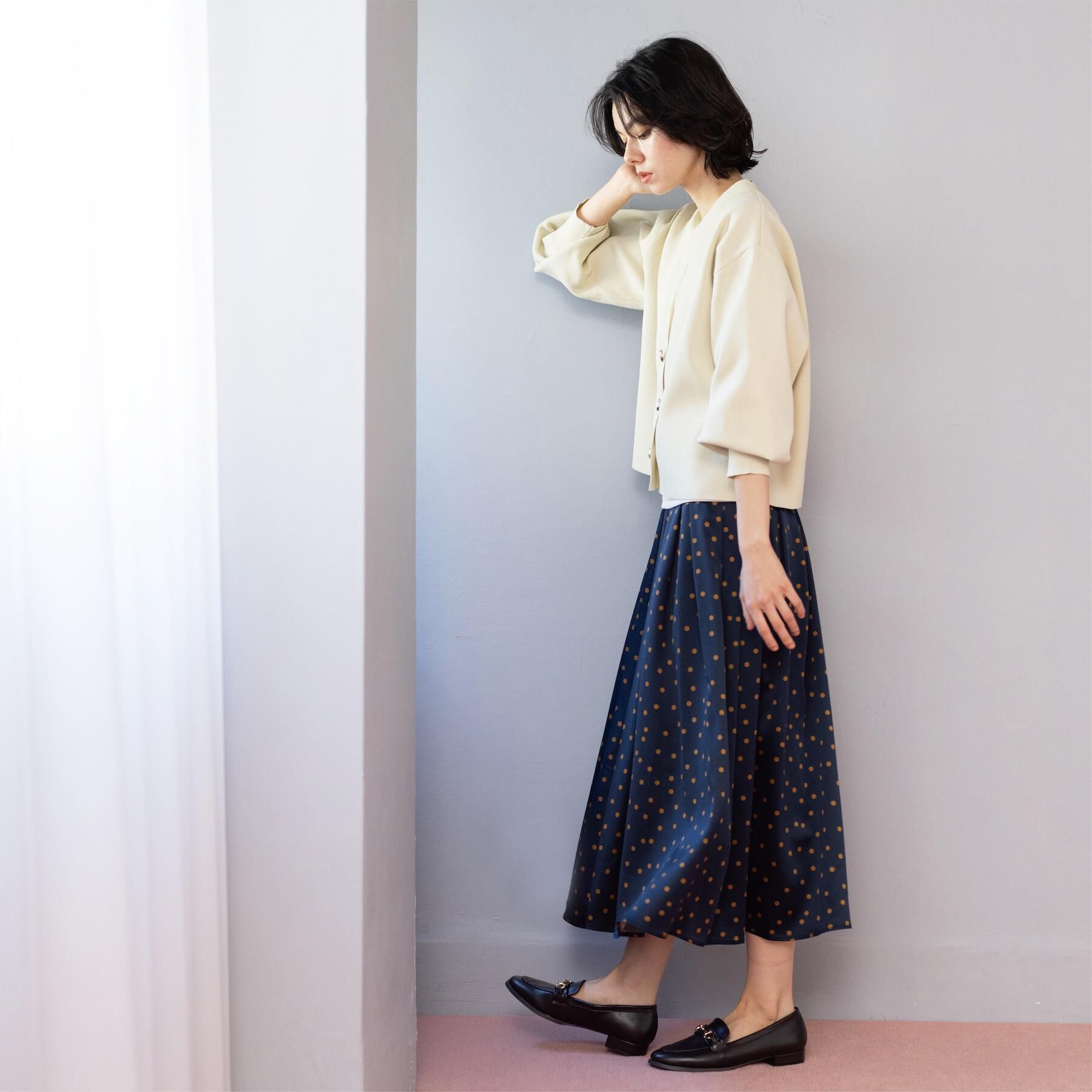 OPAQUE.CLIP「カラードットフレアスカート【洗濯機OK】」|スカート|