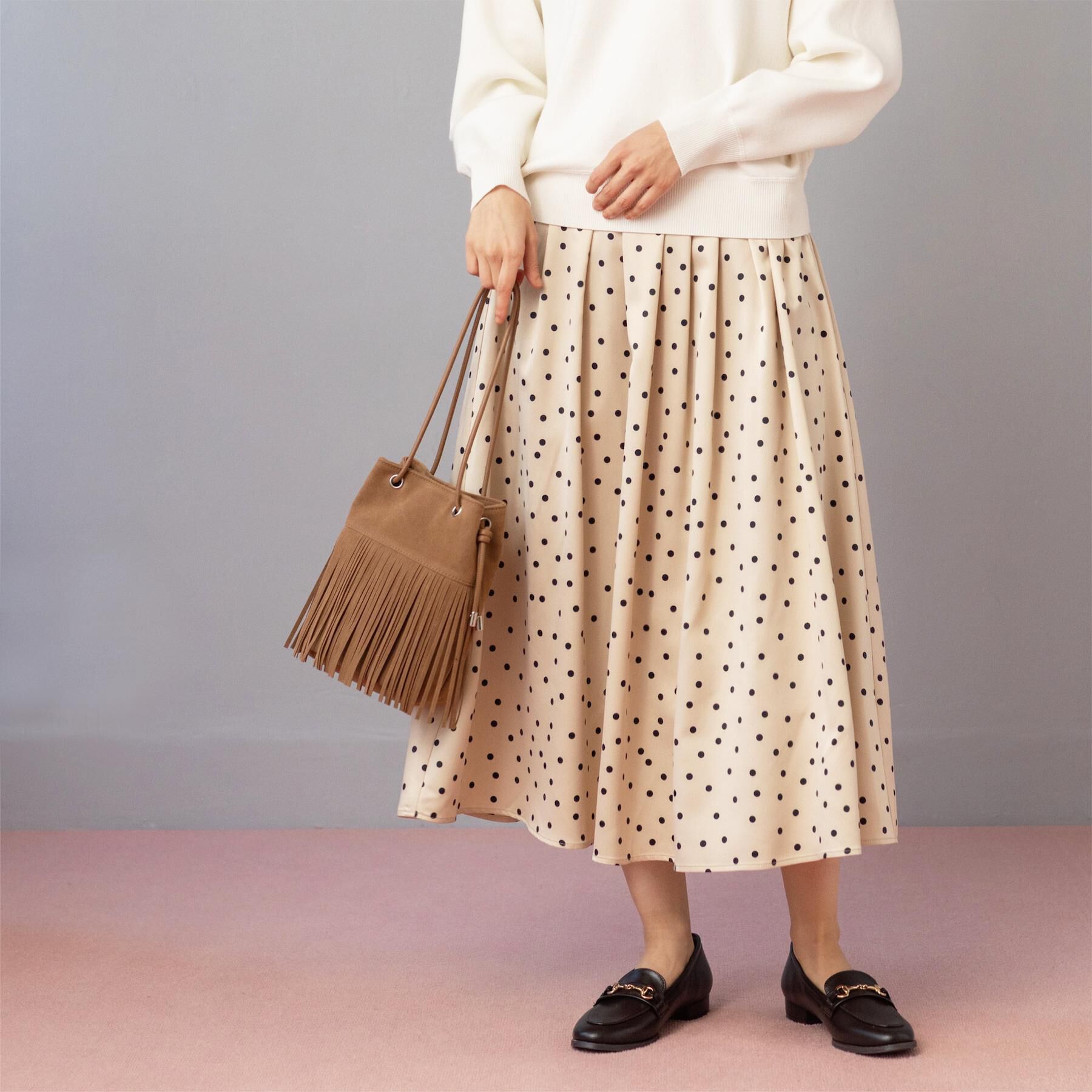 OPAQUE.CLIP「カラードットフレアスカート【洗濯機OK】」|スカート|