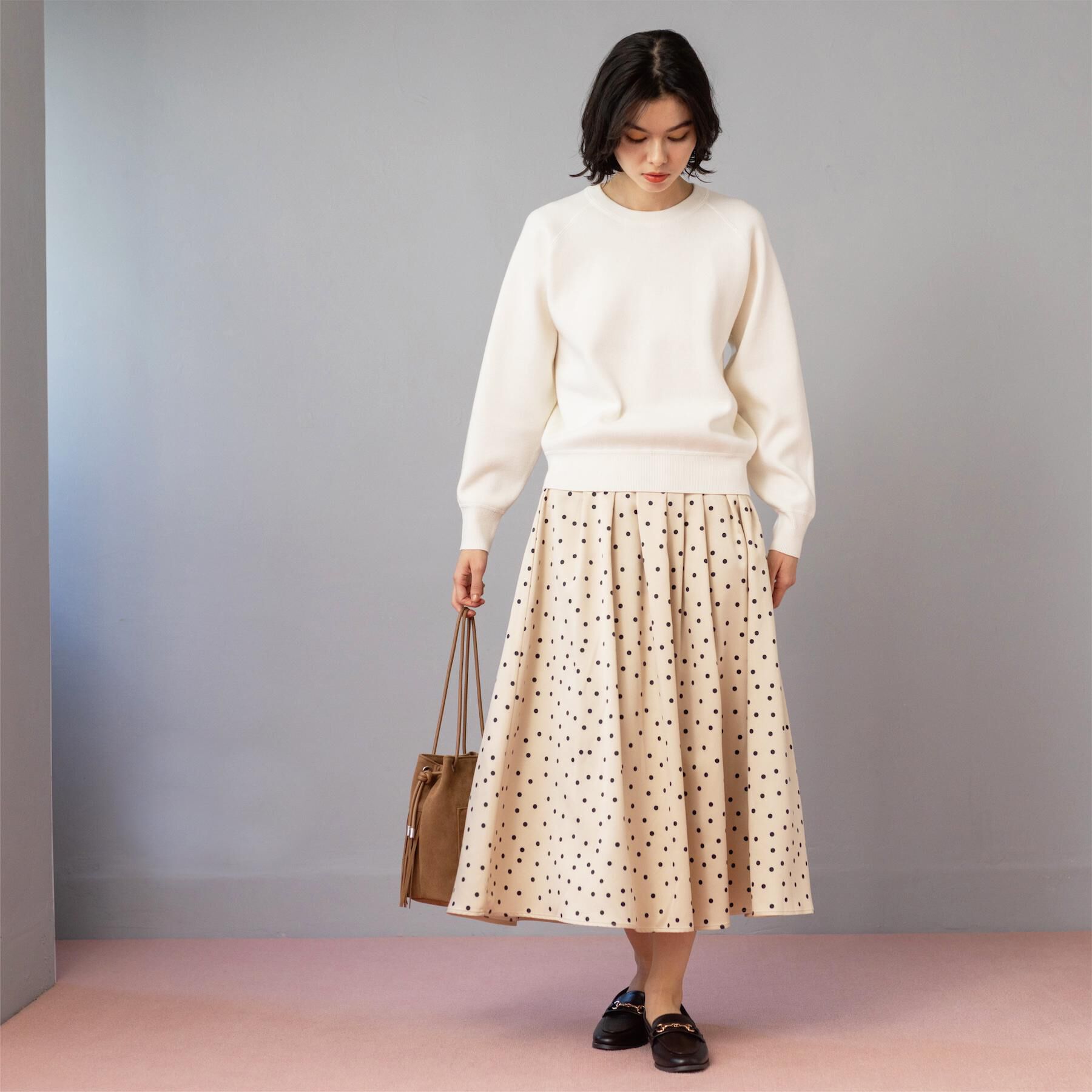 OPAQUE.CLIP「カラードットフレアスカート【洗濯機OK】」|スカート|