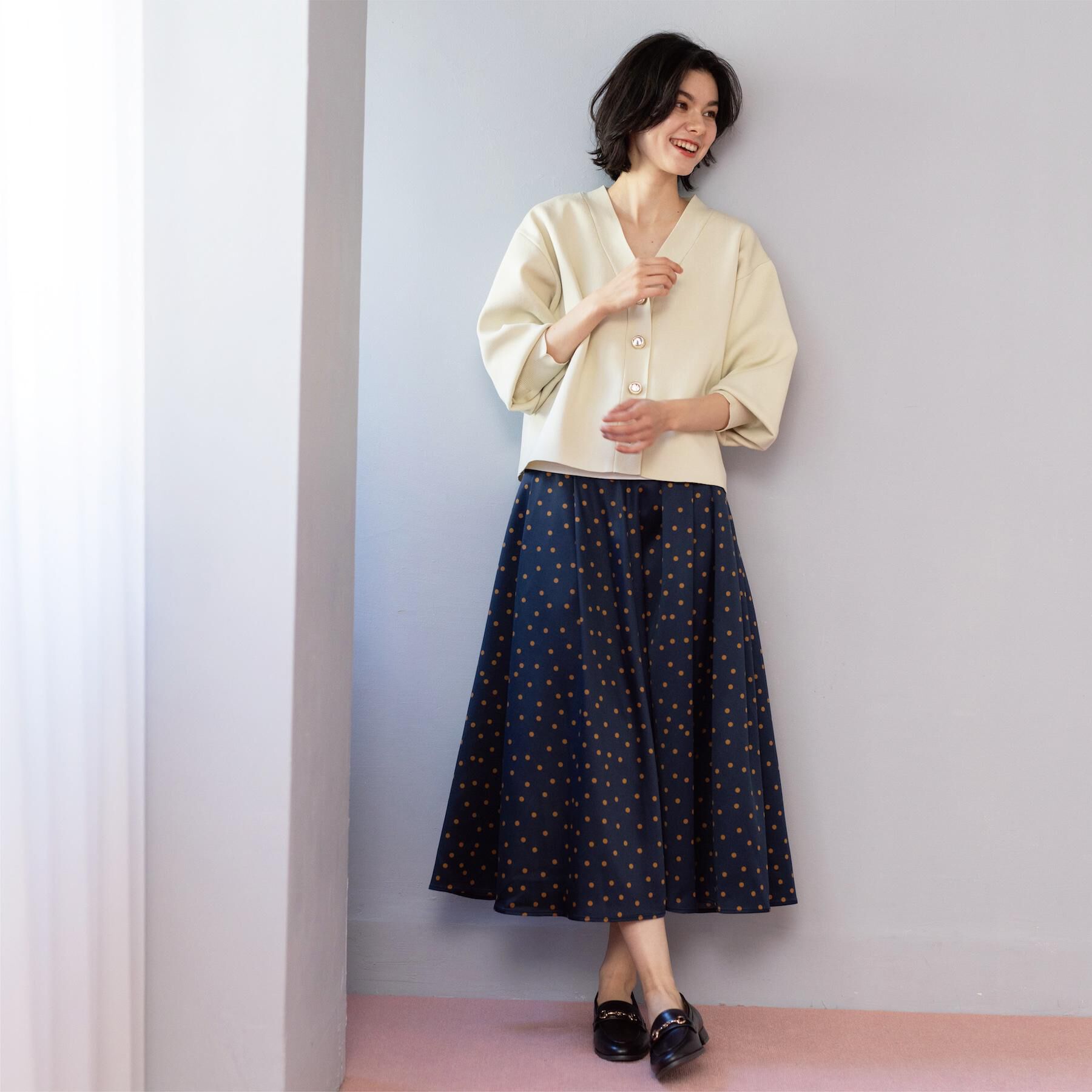 OPAQUE.CLIP「カラードットフレアスカート【洗濯機OK】」|スカート|