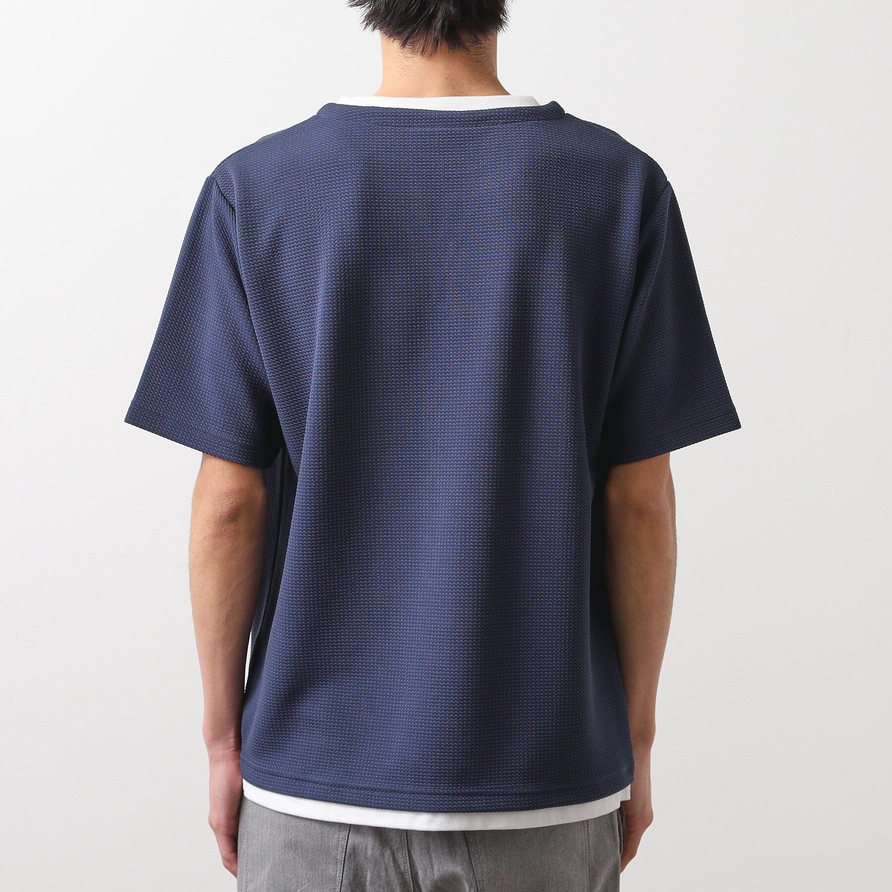 THE SHOP TK「ミニフクレキーネック半袖Tシャツ」|Tシャツ・カットソー|