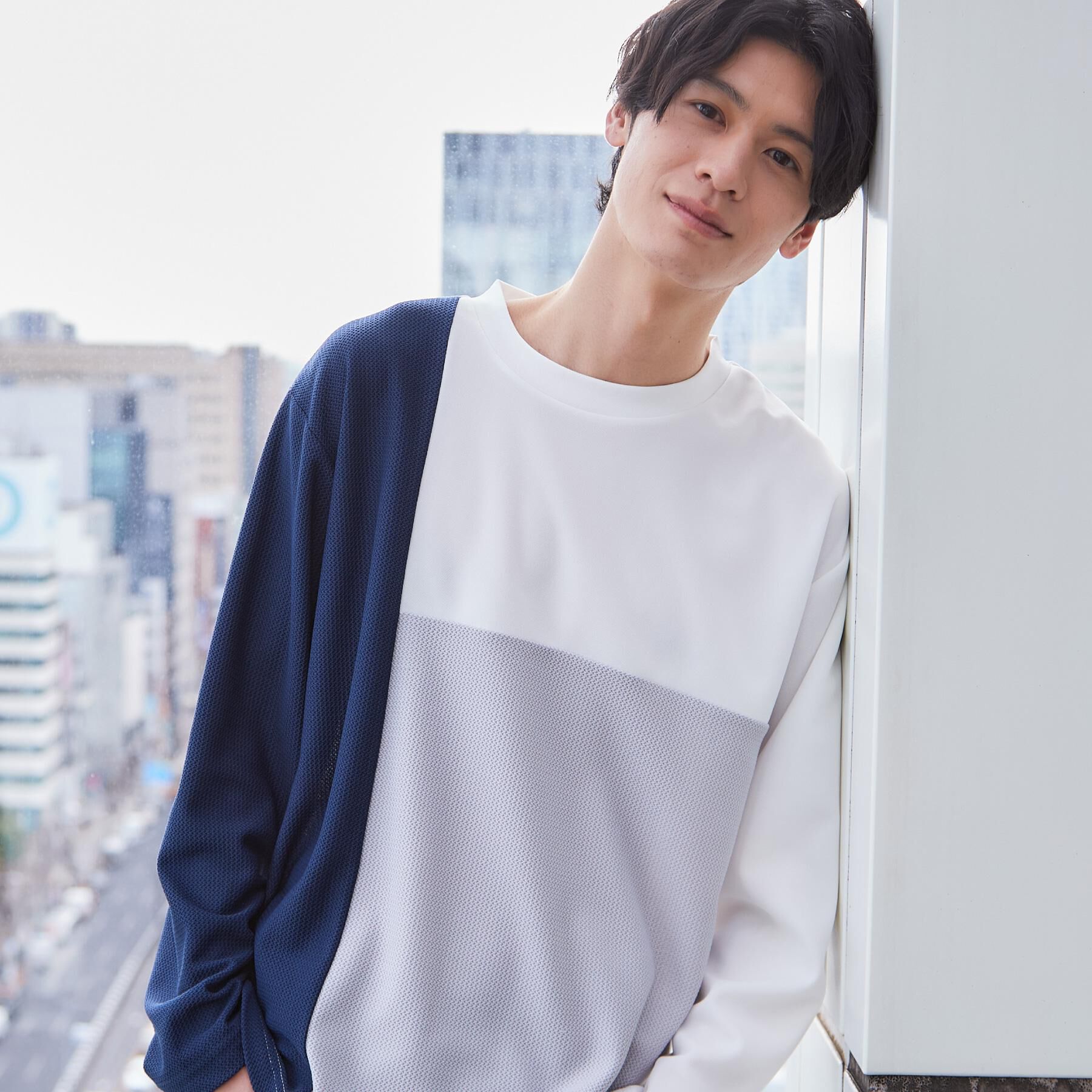 THE SHOP TK「【ちょうどいいカジュアル】パネルブロッキング長袖Tシャツ」|Tシャツ・カットソー|