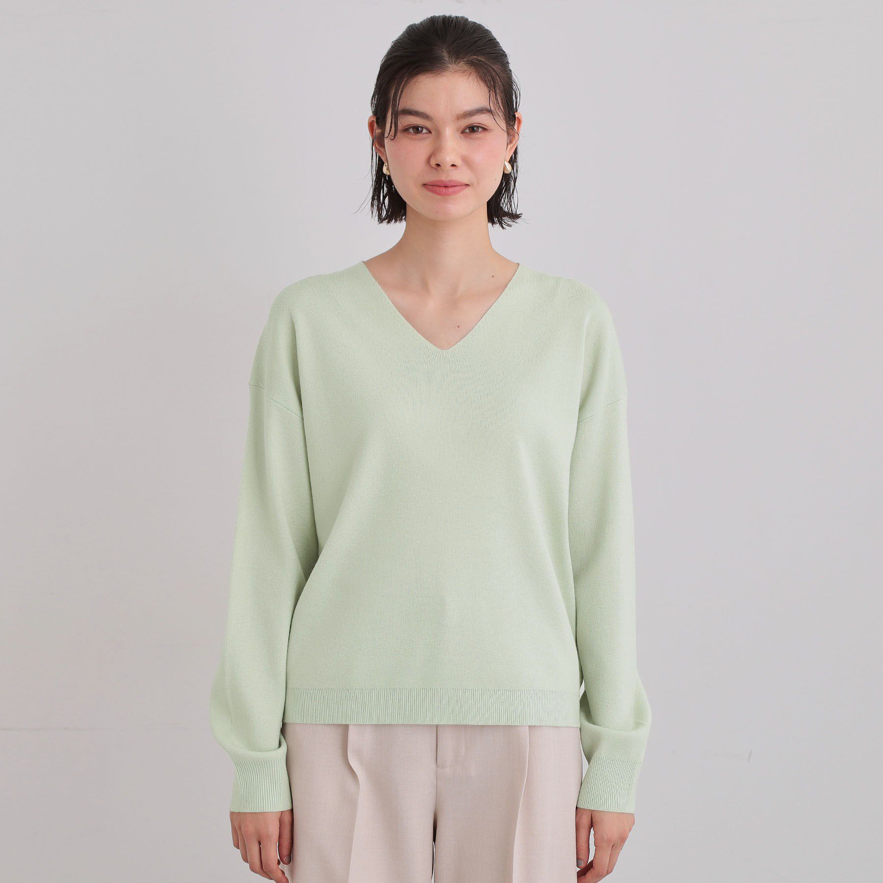 THE SHOP TK「【S-XLサイズ/上品見えが叶う】Vネックニット/蓄熱/洗濯機OK」|ニット・セーター|
