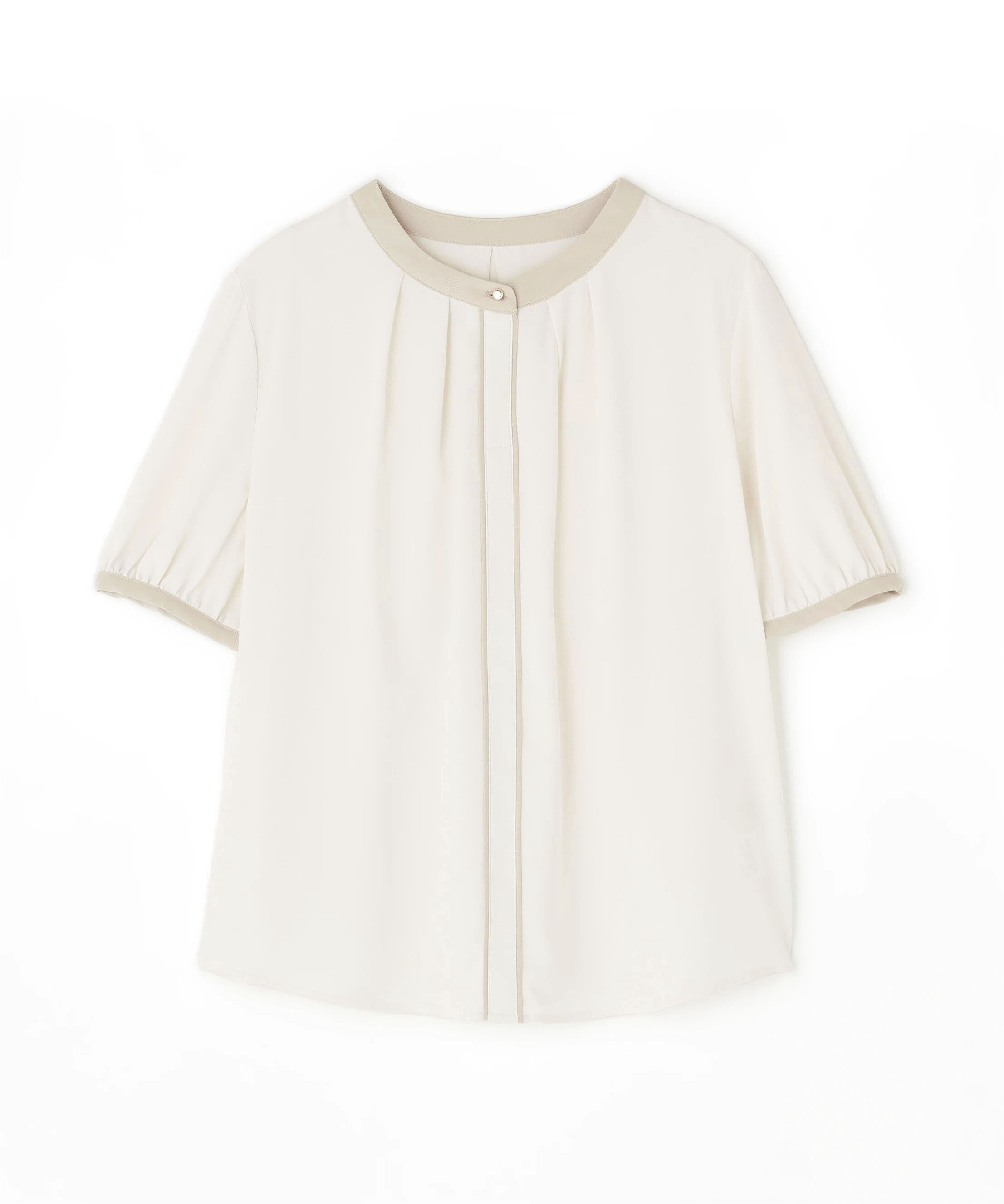  「バイカラートリミングブラウス」|シャツ・ブラウス|