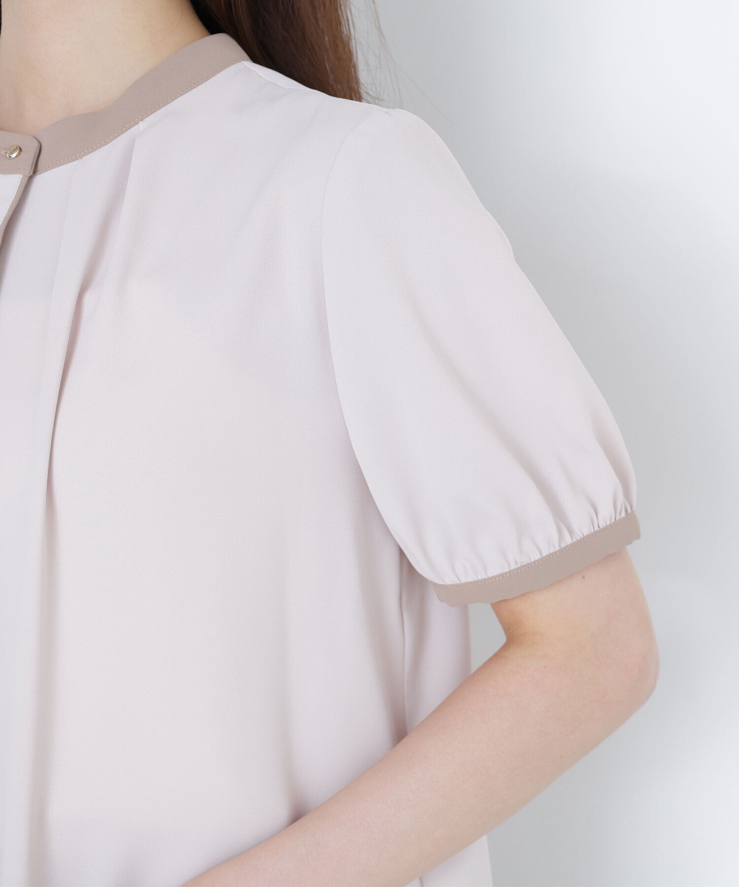  「バイカラートリミングブラウス」|シャツ・ブラウス|