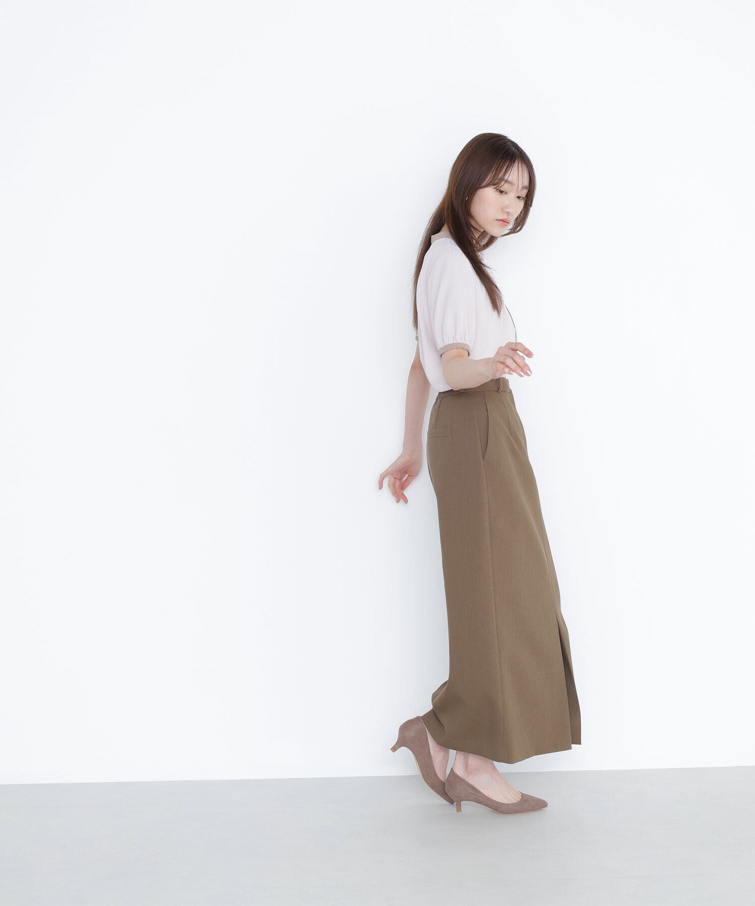  「バイカラートリミングブラウス」|シャツ・ブラウス|