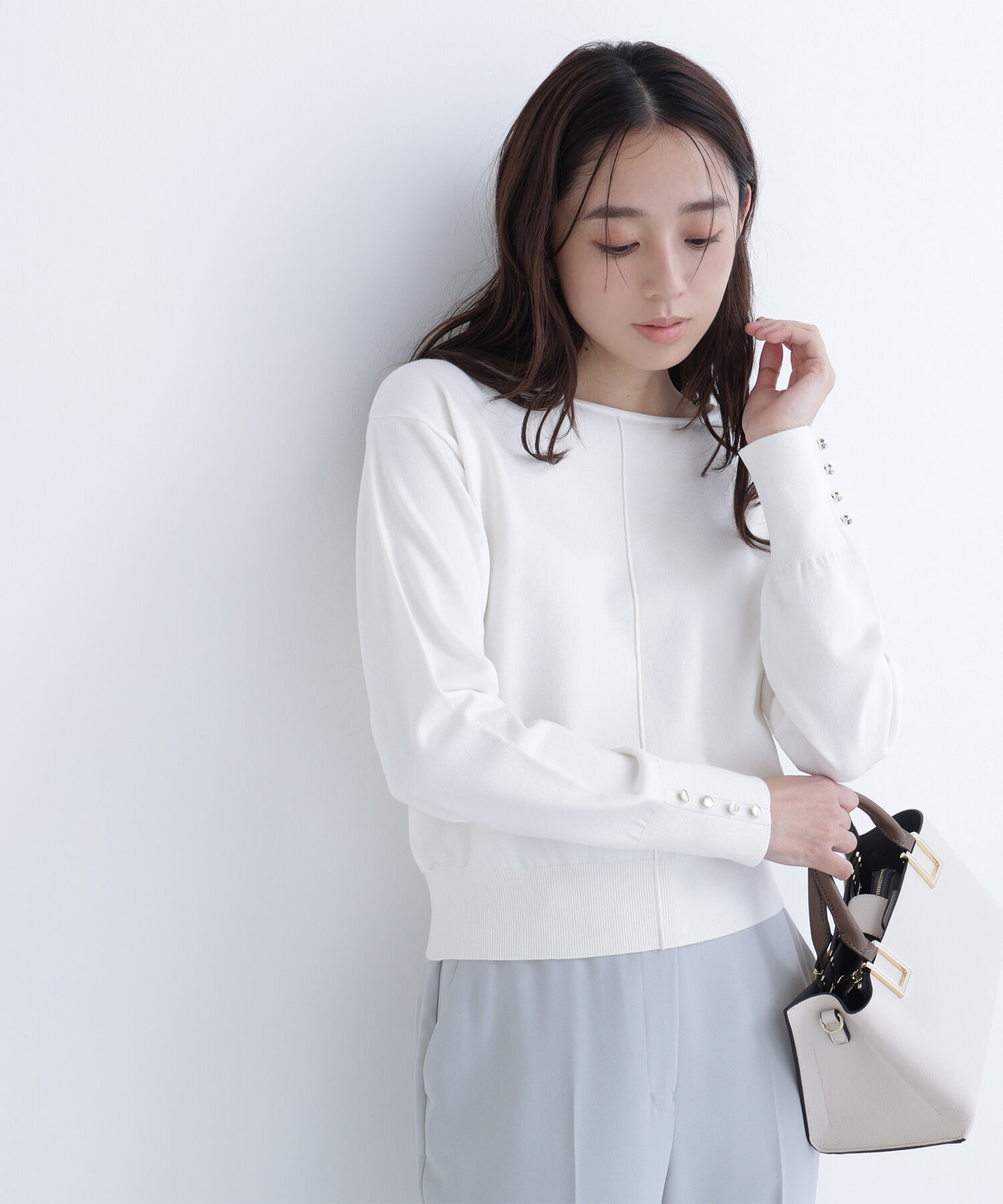  「フロントラインドルマンニット」|ニット・セーター|オフホワイト1