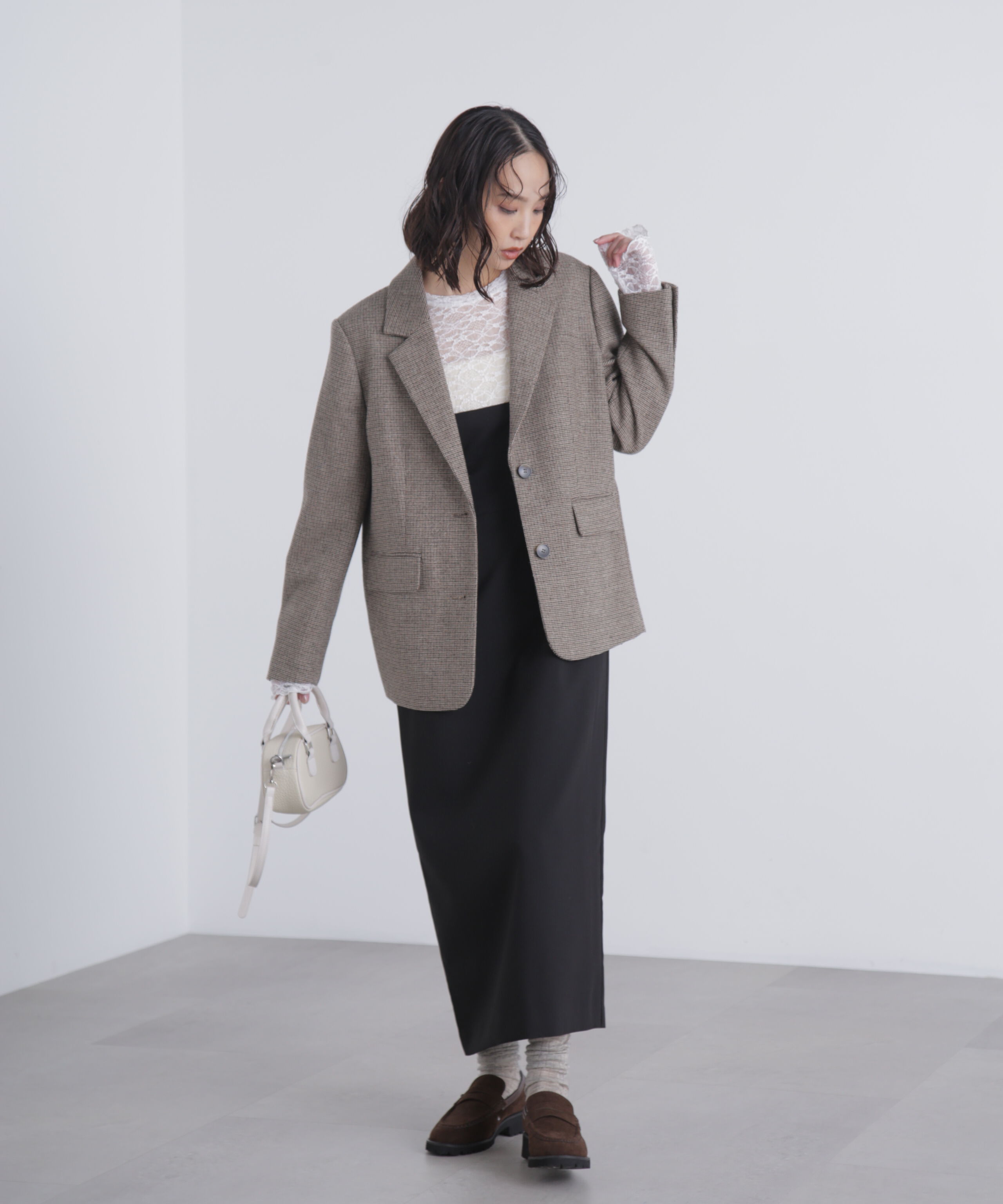  「スクープネックマキシジャンパースカート」|ワンピース|