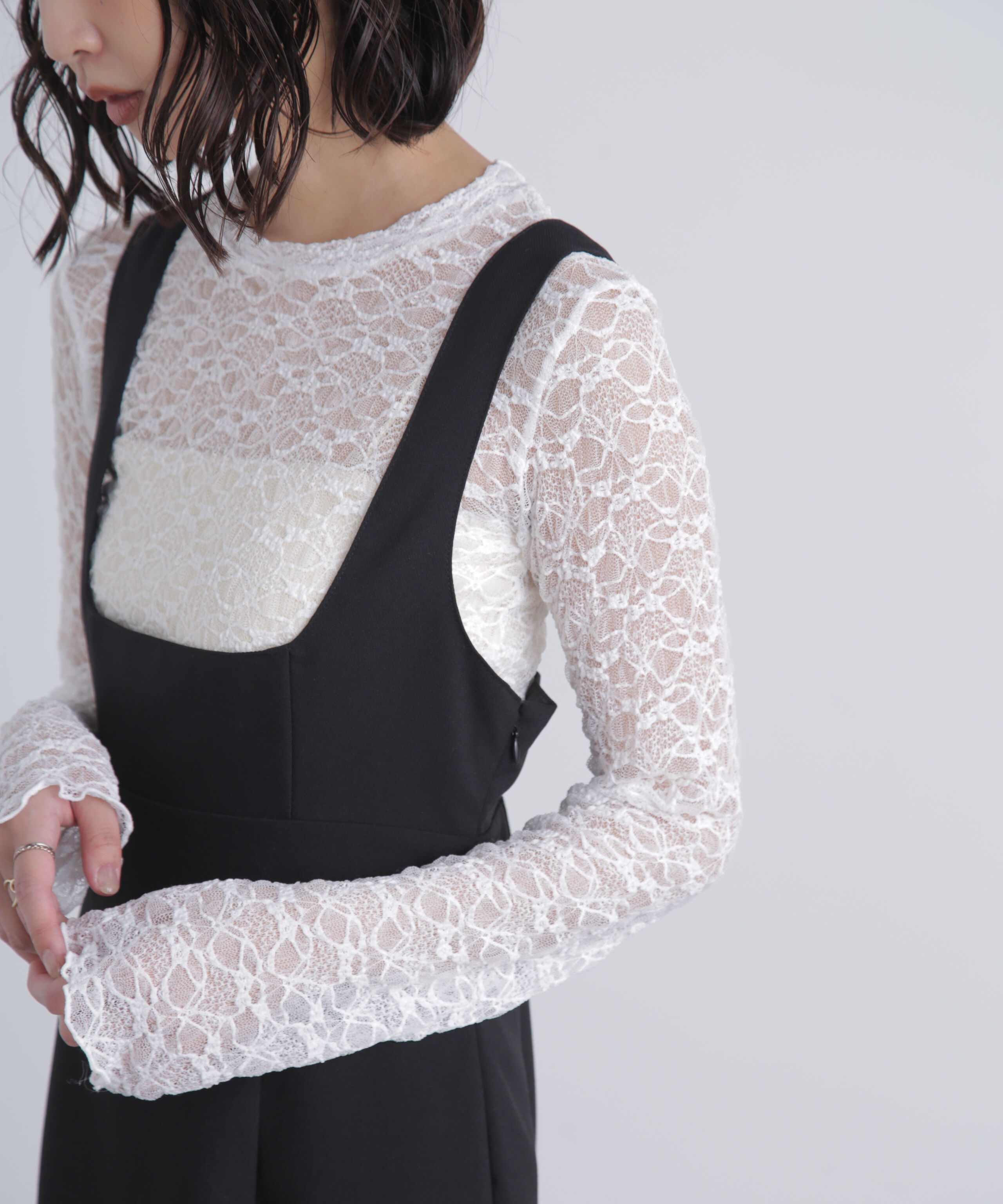  「スクープネックマキシジャンパースカート」|ワンピース|