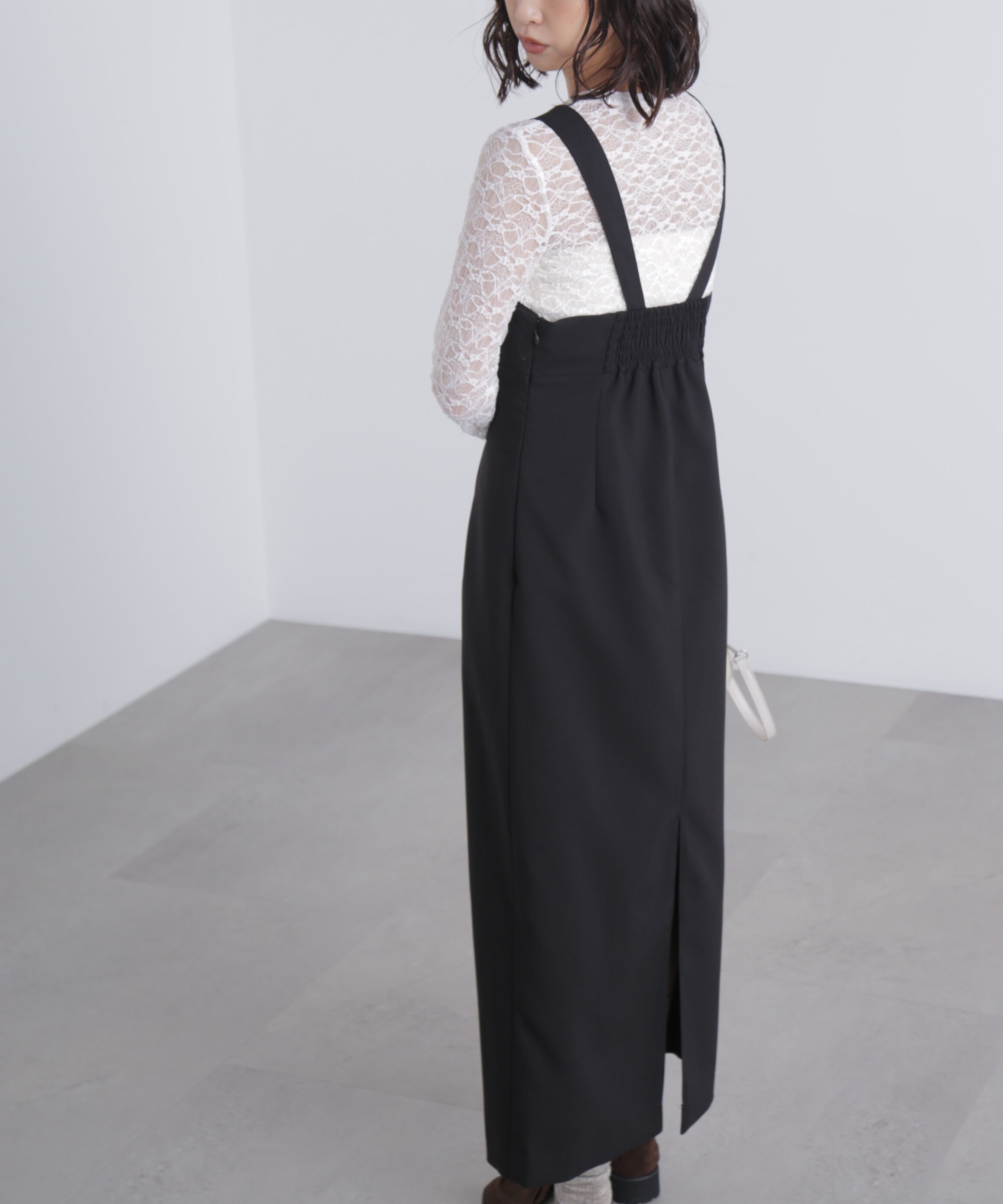  「スクープネックマキシジャンパースカート」|ワンピース|