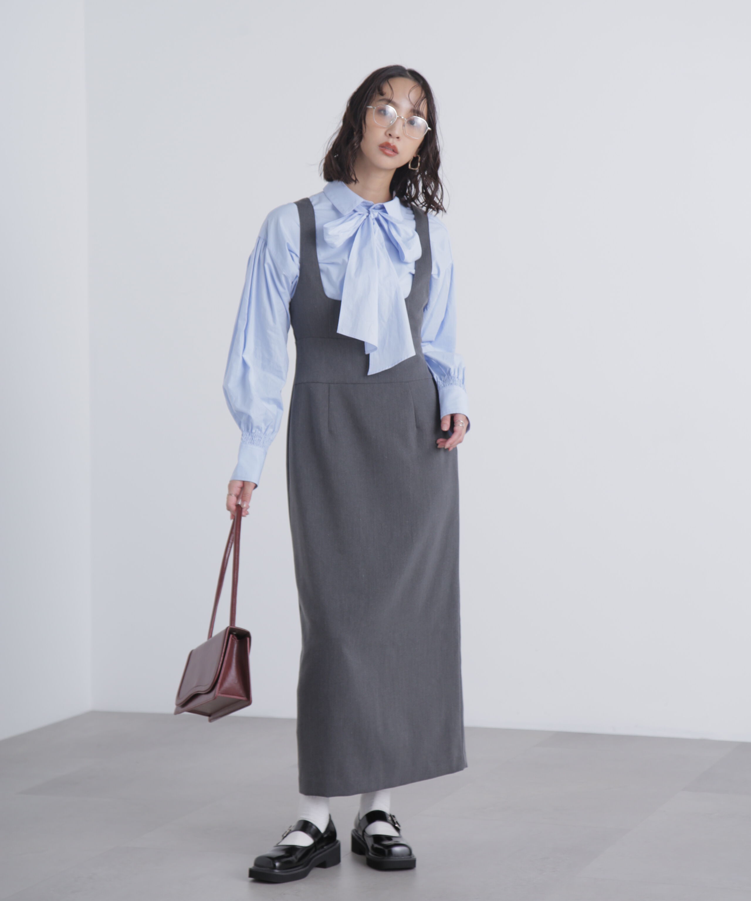  「スクープネックマキシジャンパースカート」|ワンピース|