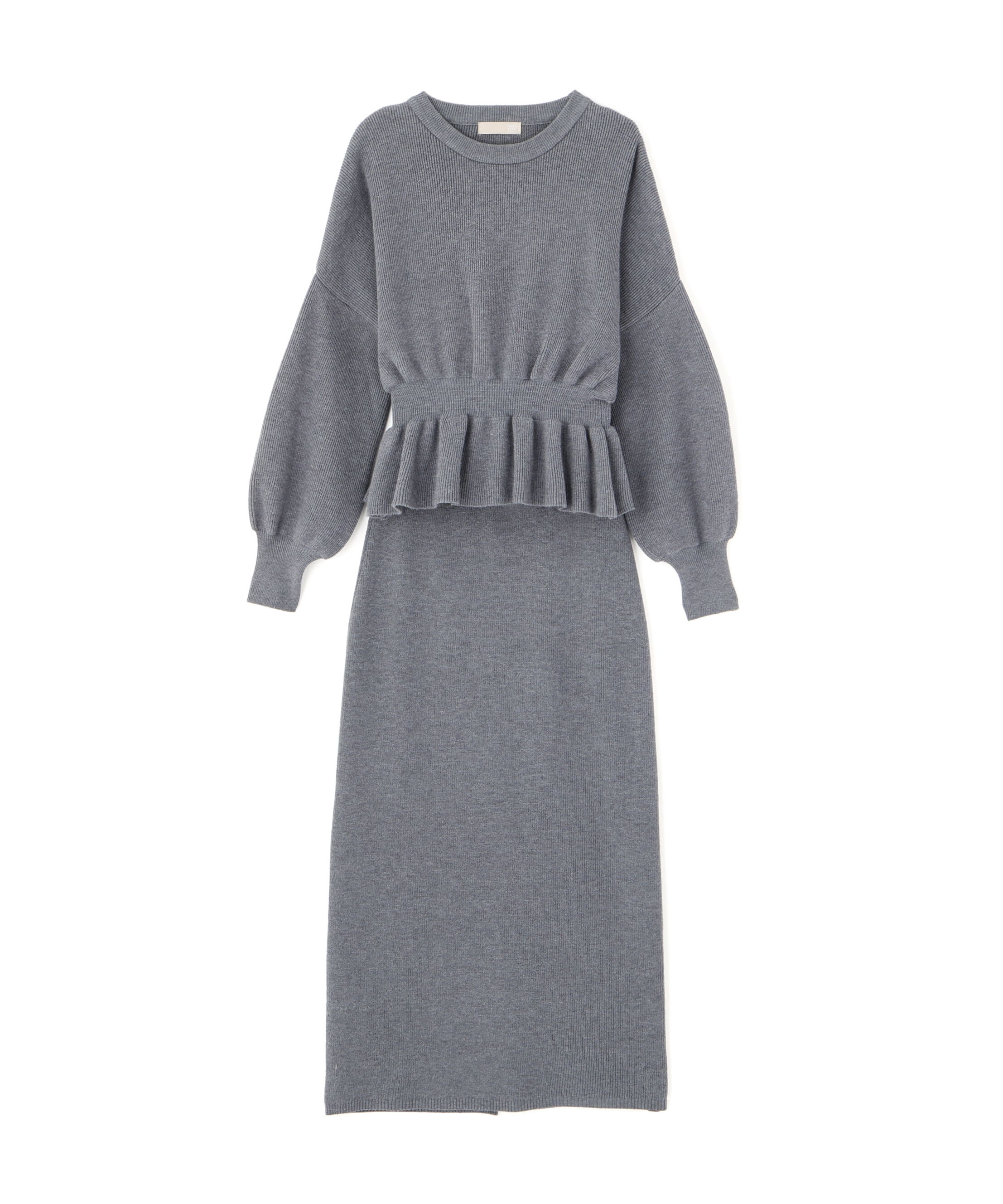  「ペプラムニットセットアップ」|ワンピース|