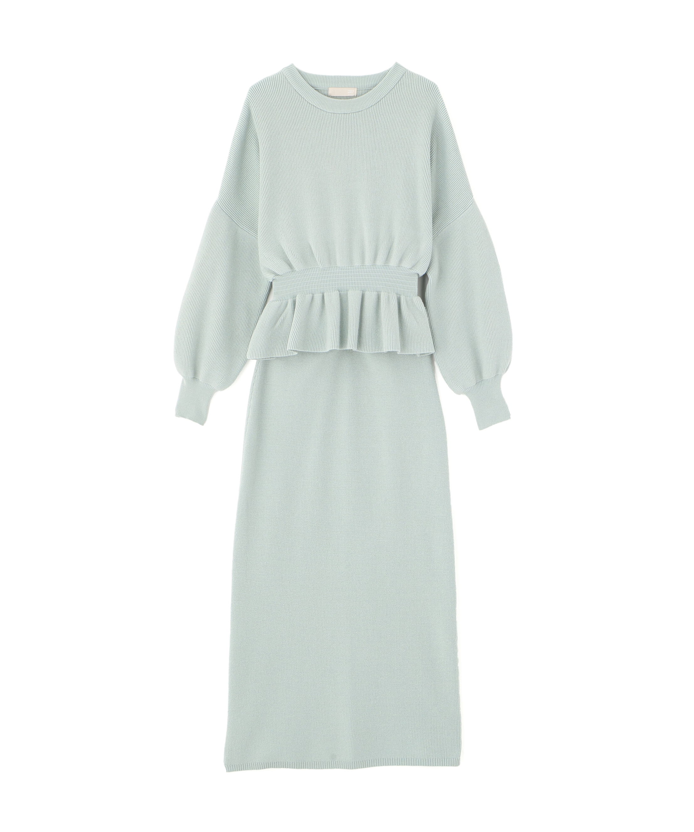  「ペプラムニットセットアップ」|ワンピース|