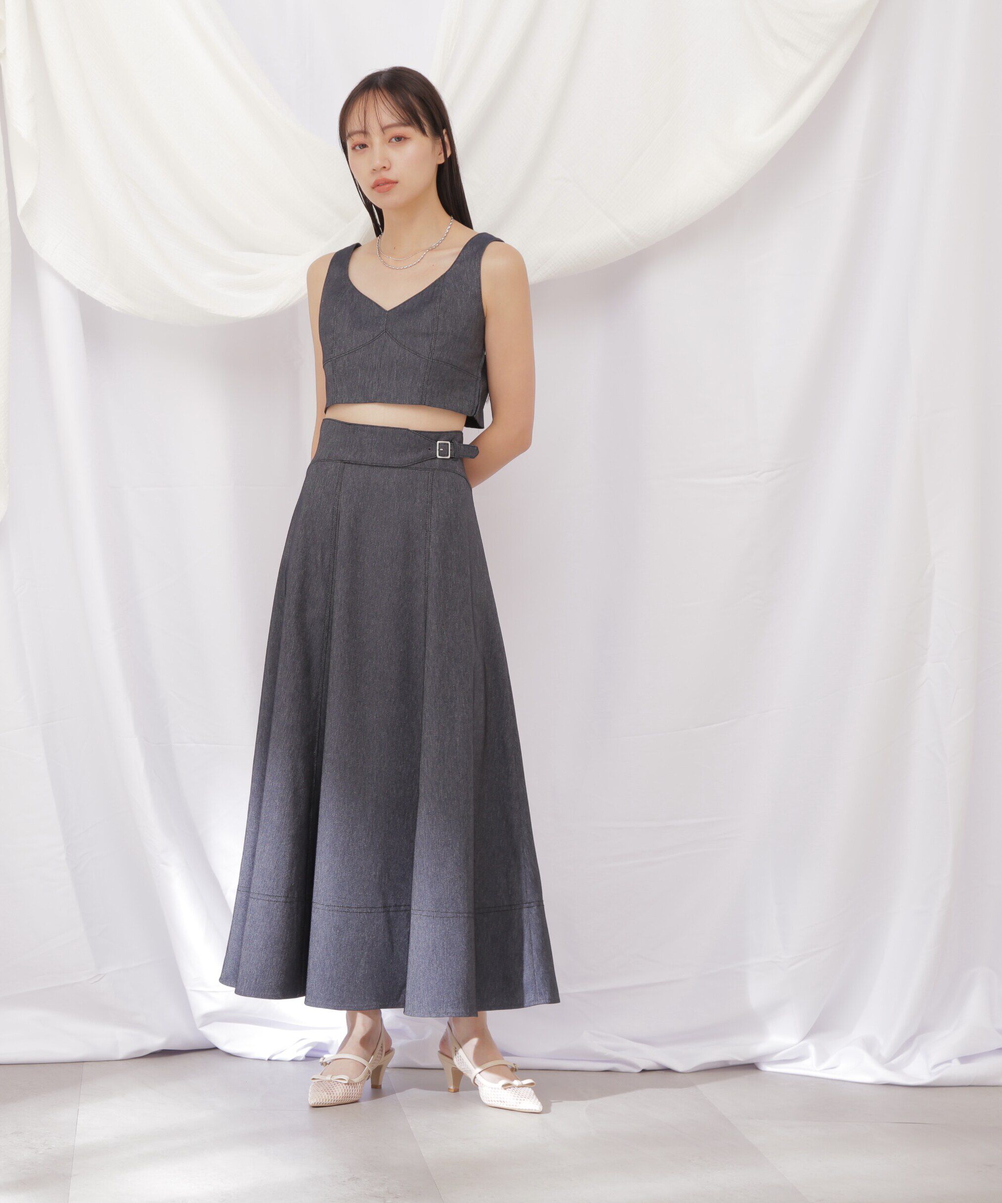  「◇デニムライクビスチェ」|シャツ・ブラウス|