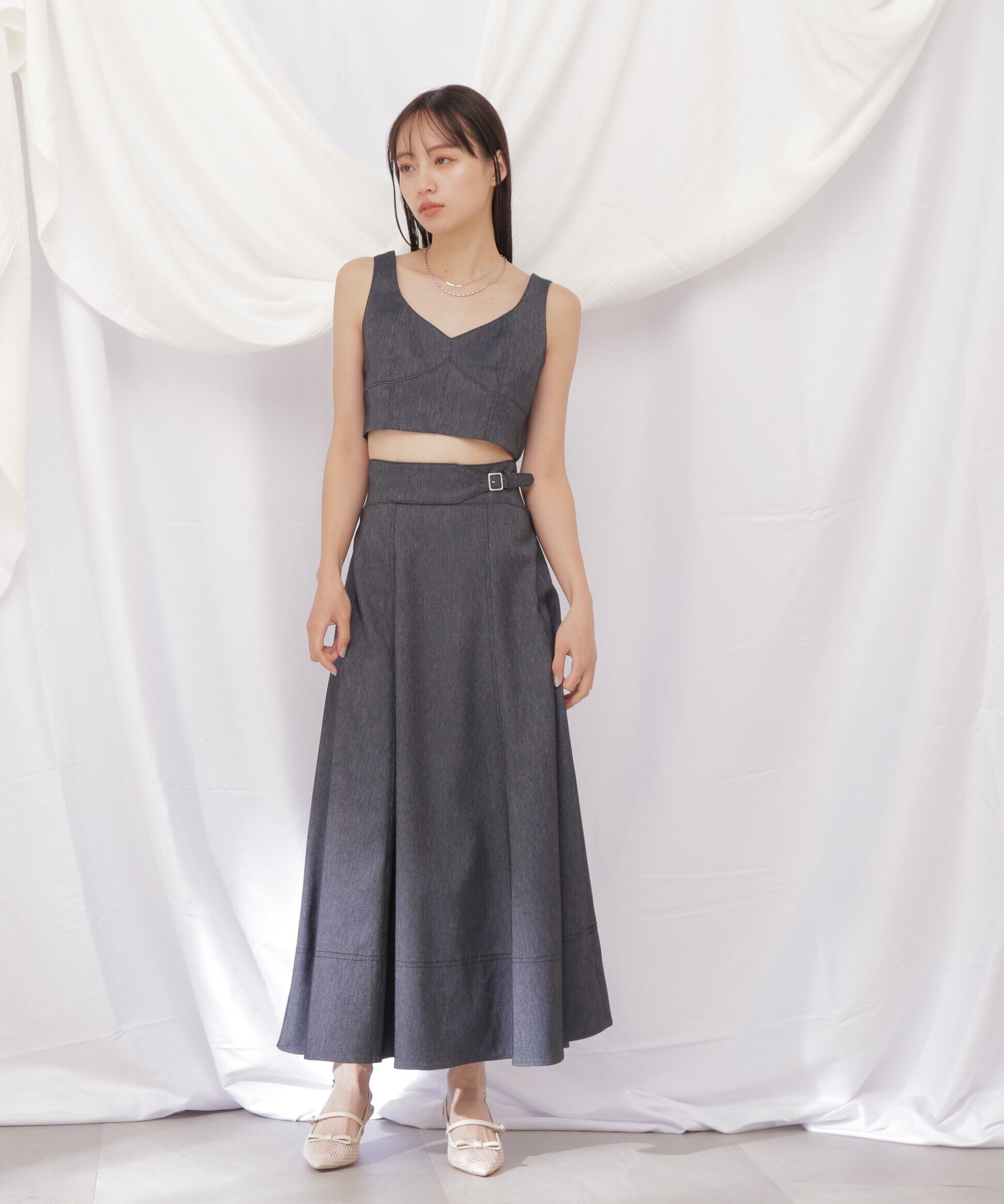  「◇デニムライクビスチェ」|シャツ・ブラウス|