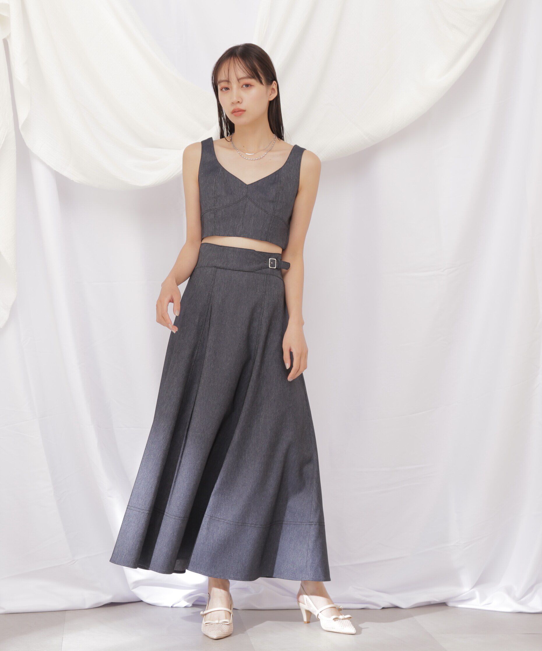  「◇デニムライクビスチェ」|シャツ・ブラウス|