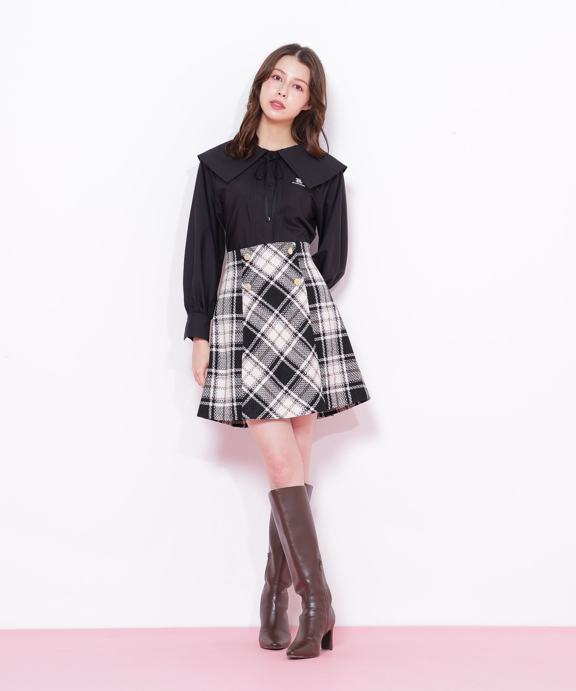  「ビッグカラー短丈ブラウス」|シャツ・ブラウス|