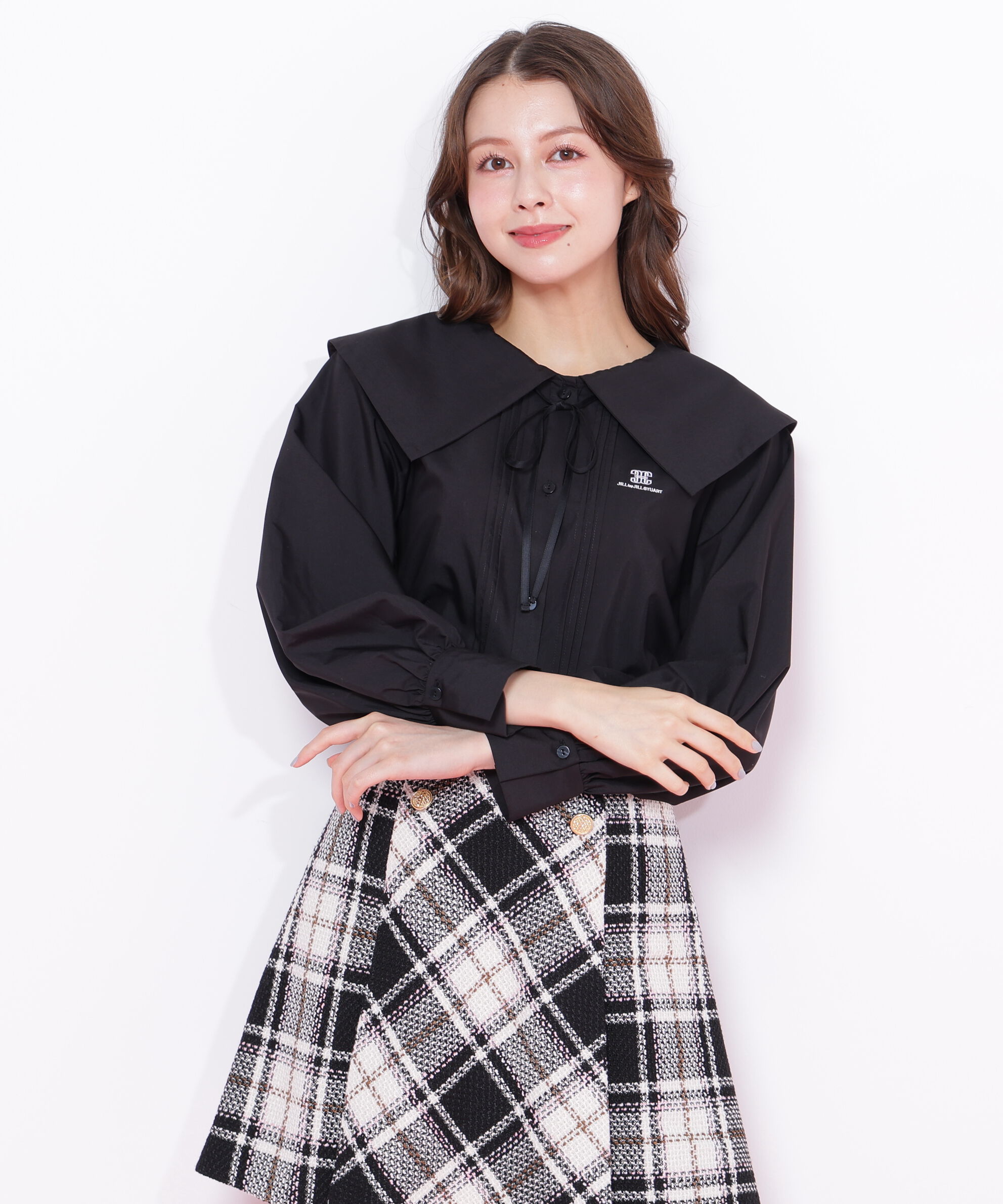  「ビッグカラー短丈ブラウス」|シャツ・ブラウス|