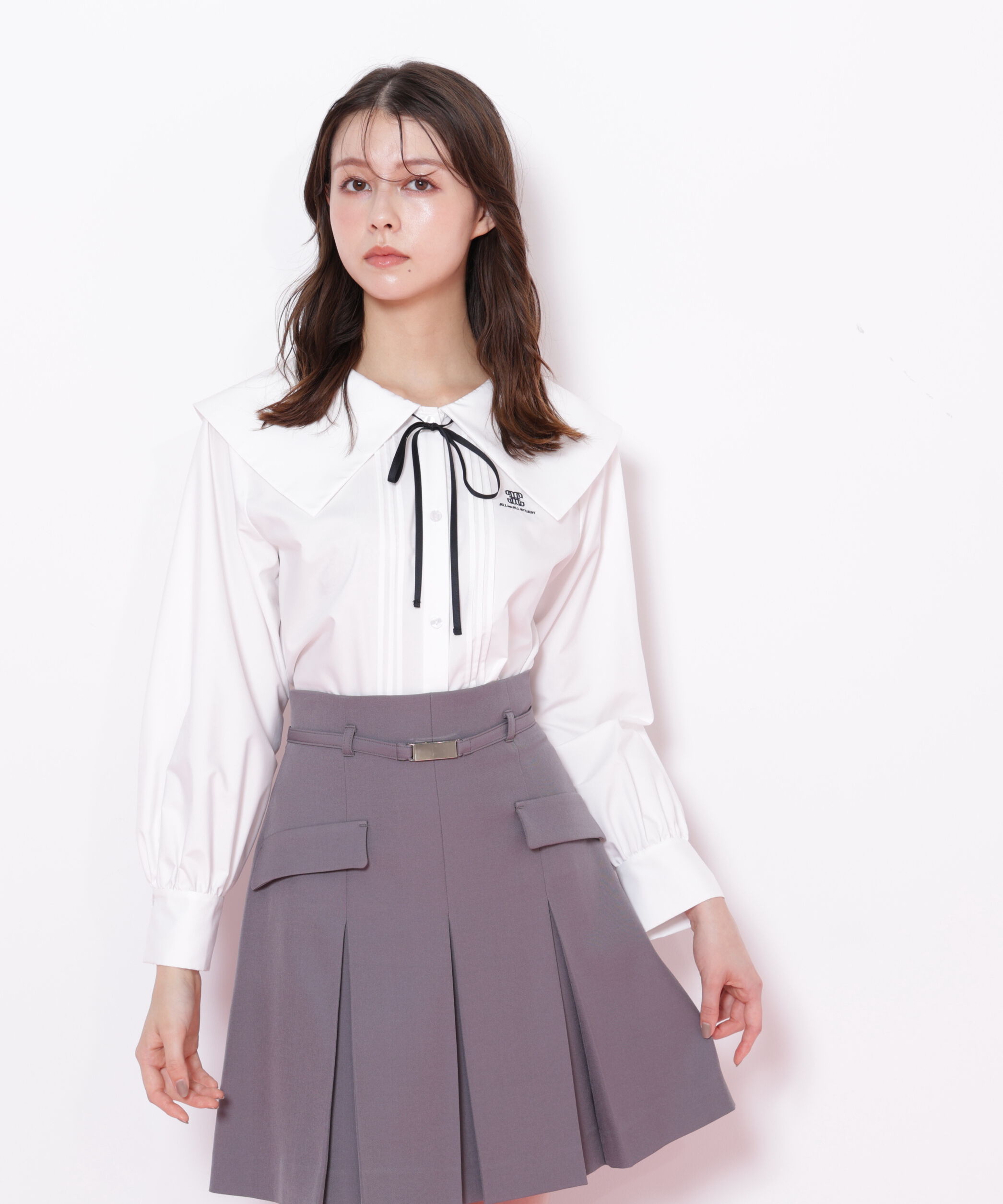  「ビッグカラー短丈ブラウス」|シャツ・ブラウス|