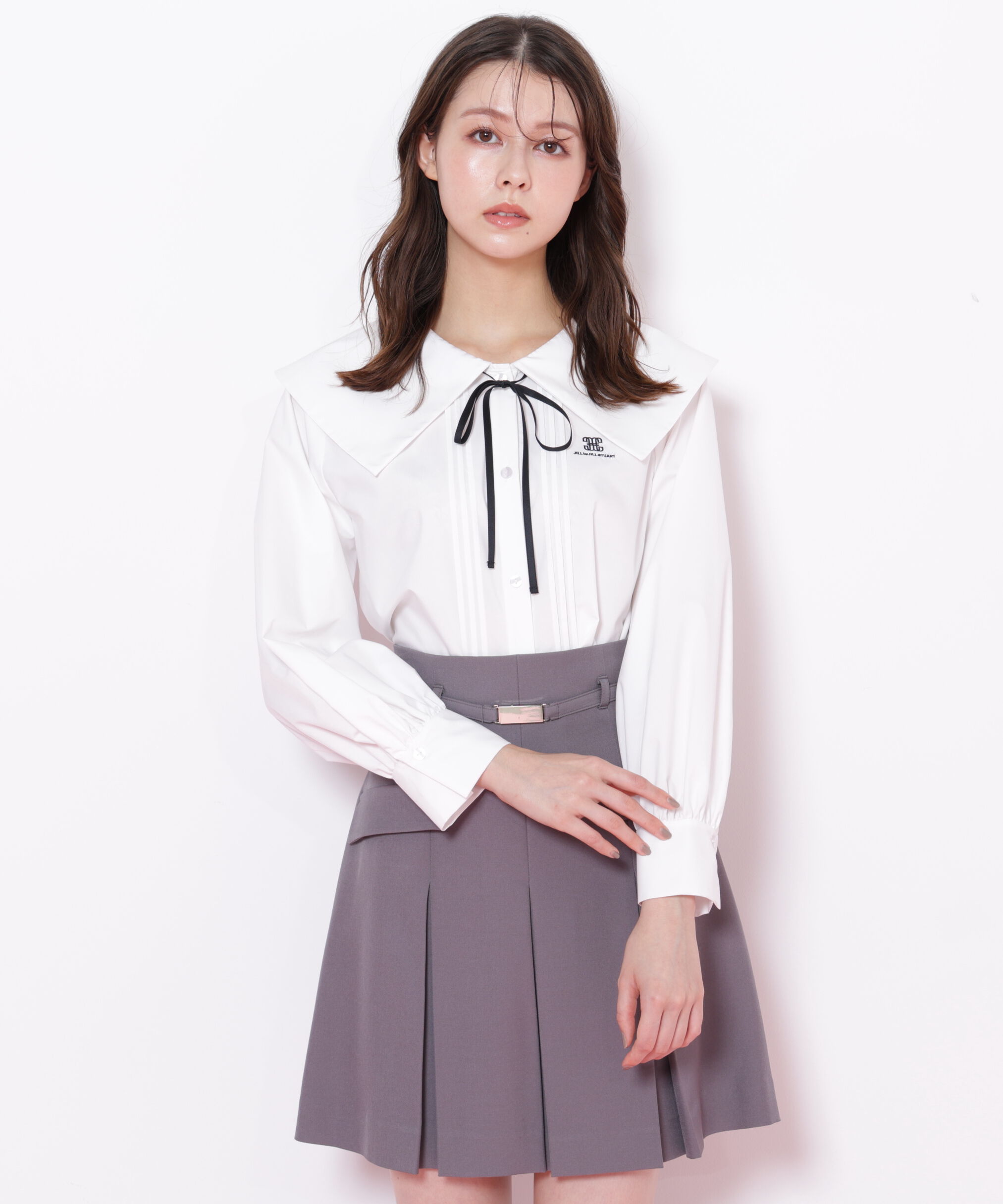  「ビッグカラー短丈ブラウス」|シャツ・ブラウス|