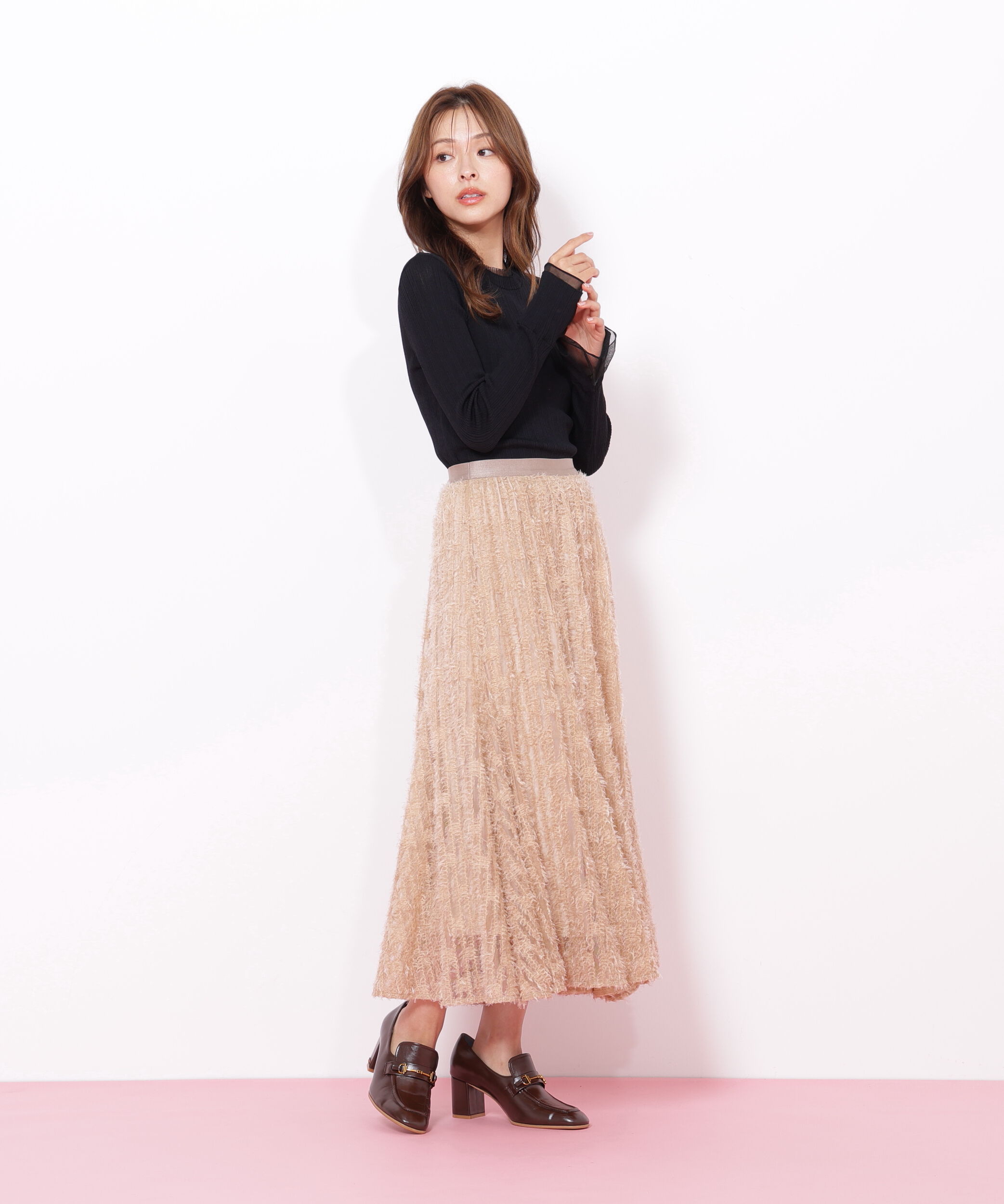  「フェザーテープチュールスカート」|スカート|