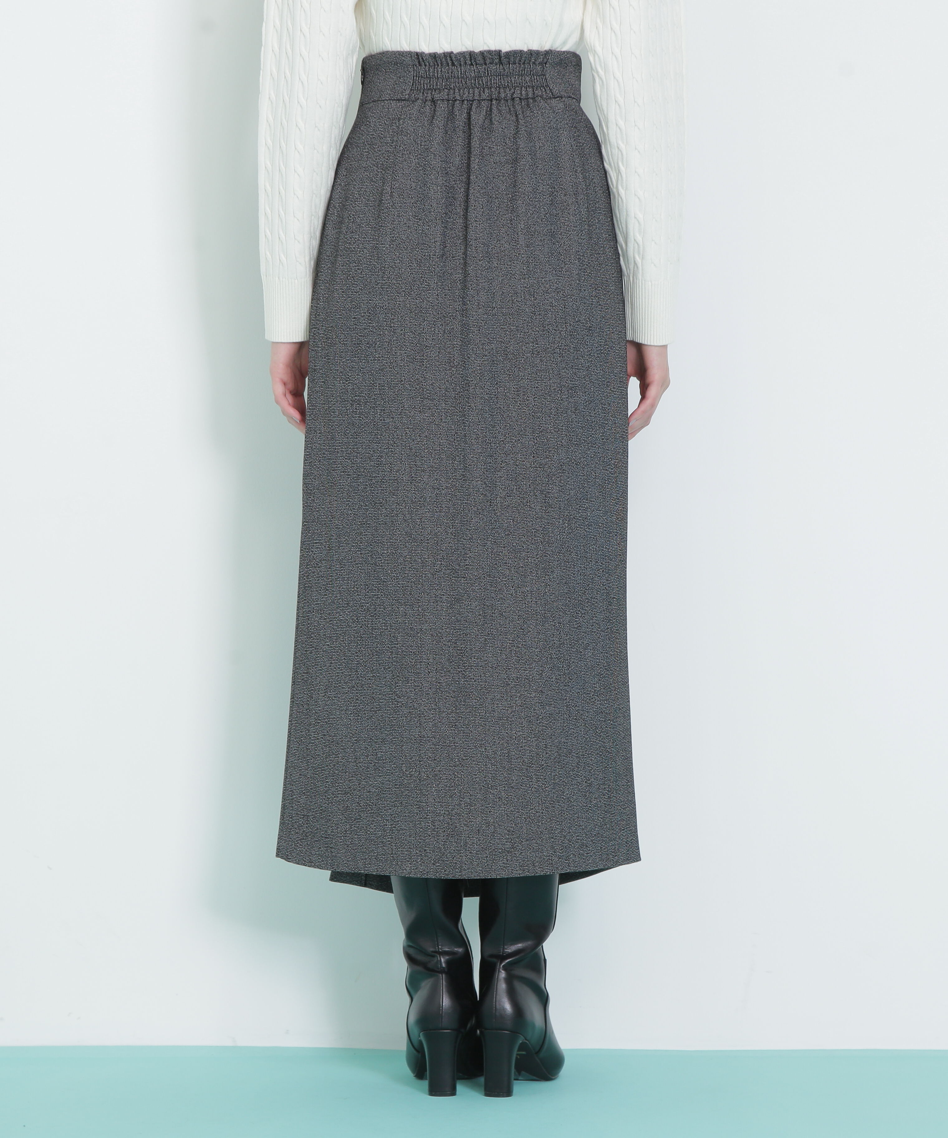  「パール釦ラップタイトスカート」|スカート|