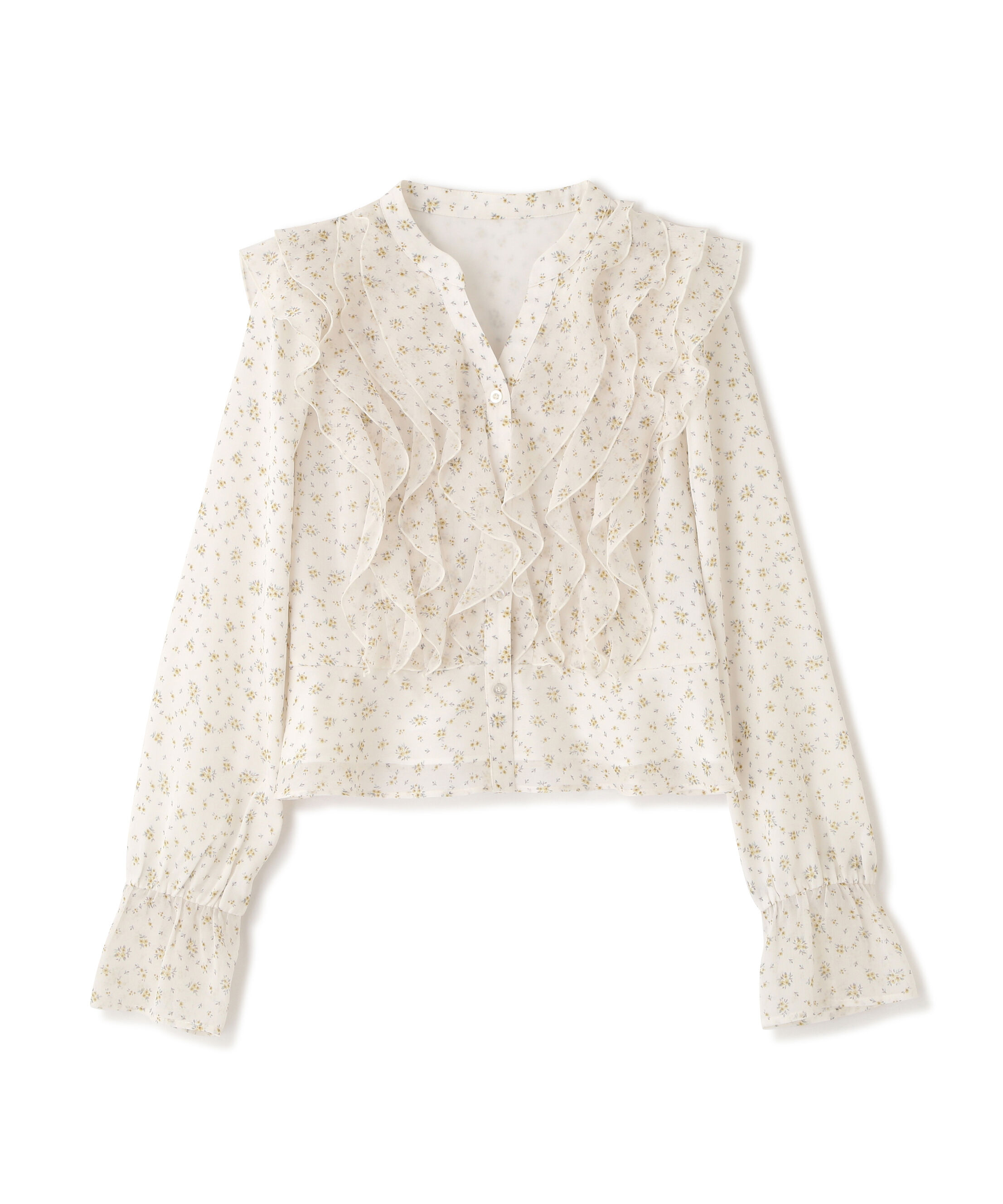  「小花プリントフリルブラウス」|シャツ・ブラウス|