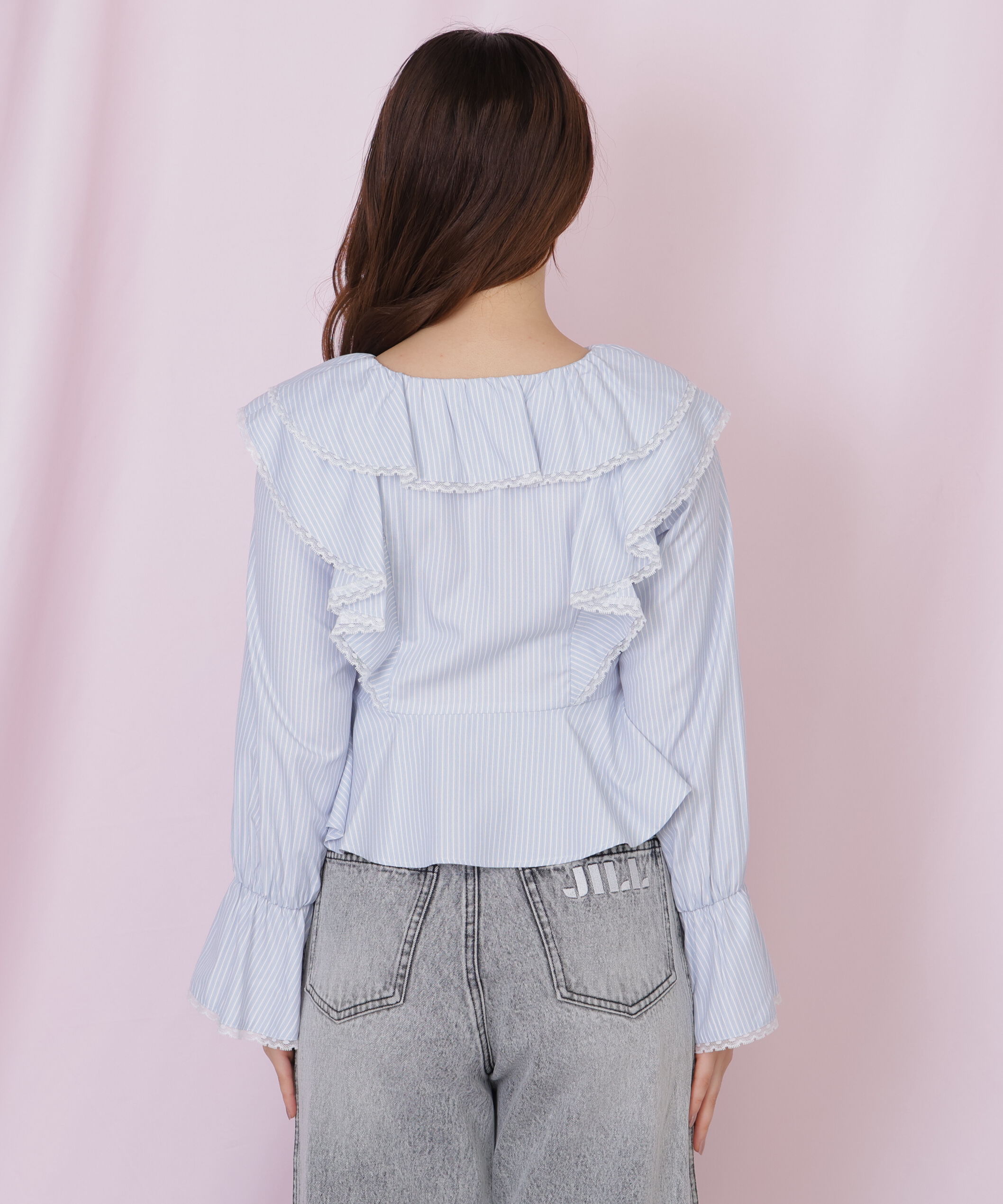  「レーストリムラッフルブラウス」|シャツ・ブラウス|