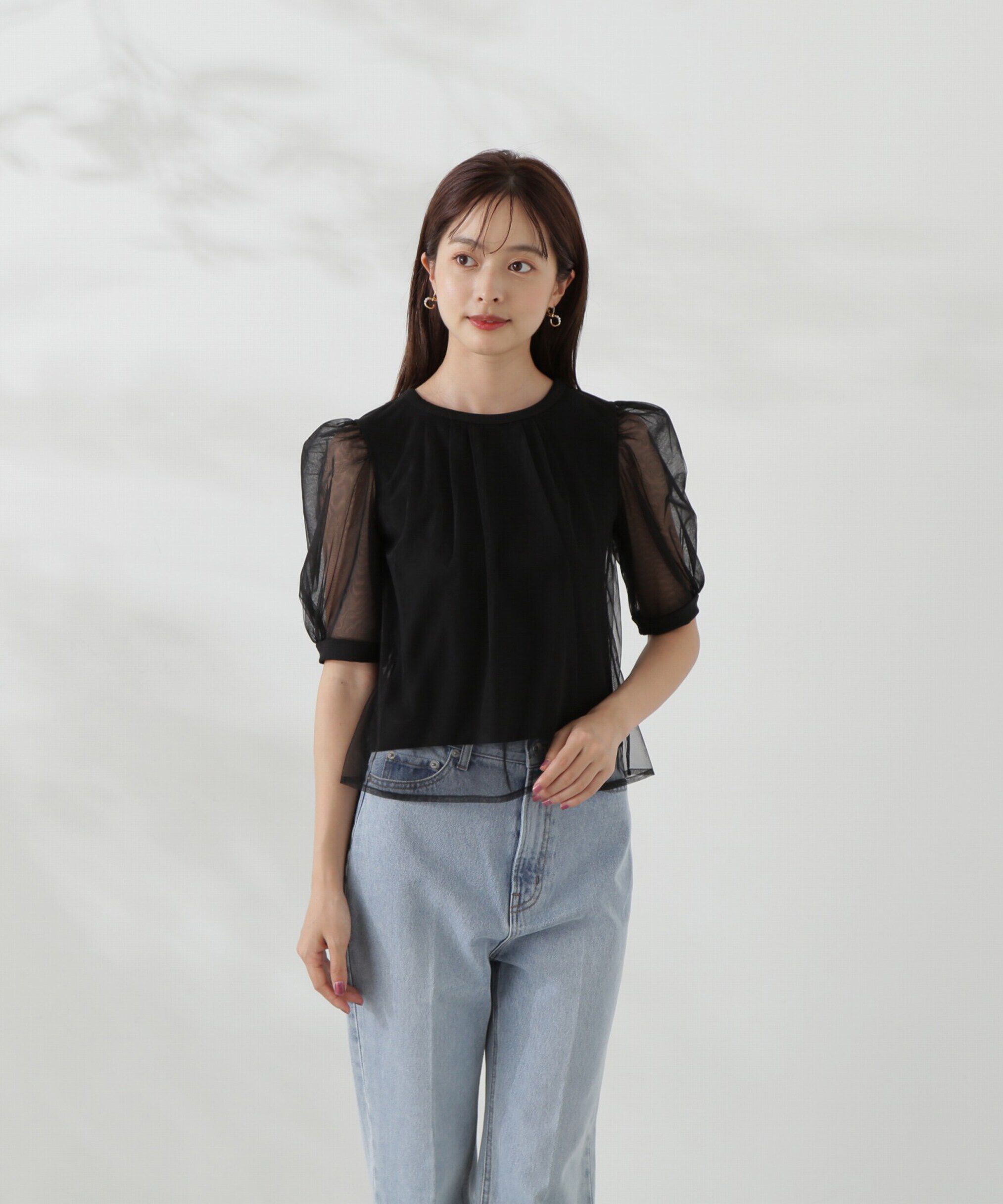 PROPORTION BODY DRESSING「チュール重ねカットソー」|Tシャツ・カットソー|