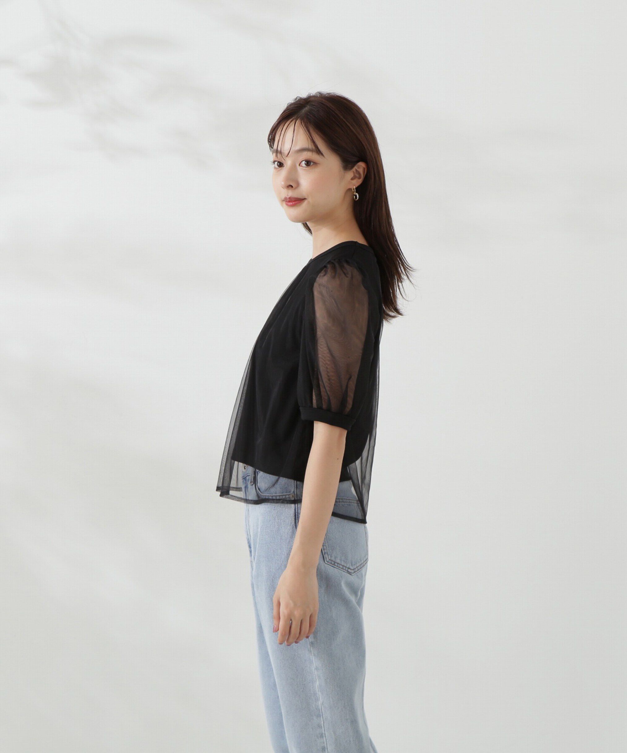 PROPORTION BODY DRESSING「チュール重ねカットソー」|Tシャツ・カットソー|