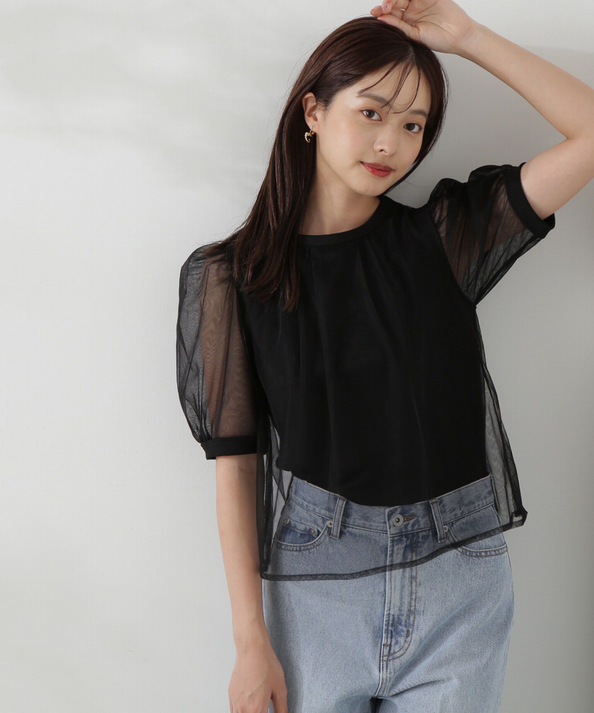 PROPORTION BODY DRESSING「チュール重ねカットソー」|Tシャツ・カットソー|