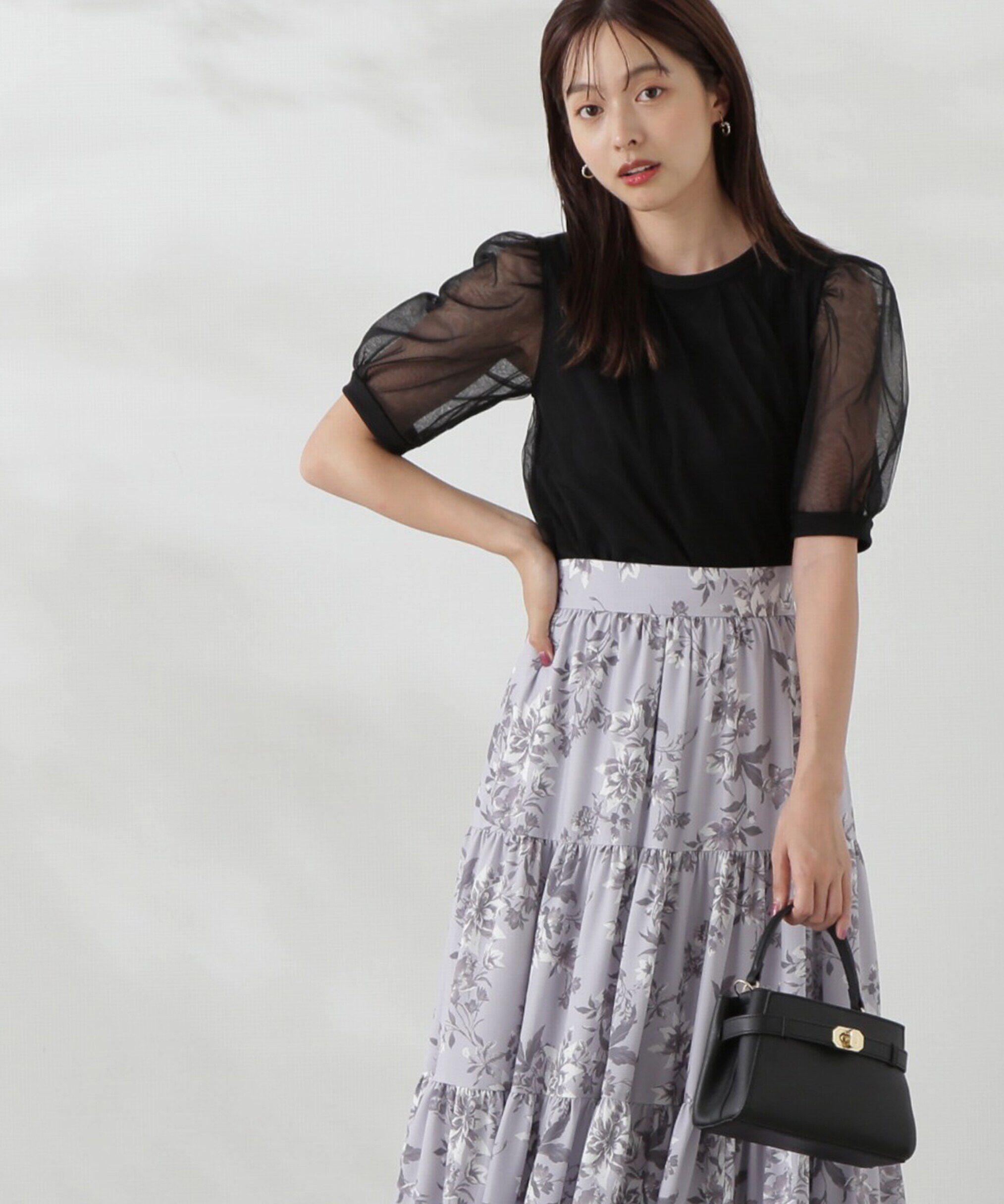 PROPORTION BODY DRESSING「チュール重ねカットソー」|Tシャツ・カットソー|