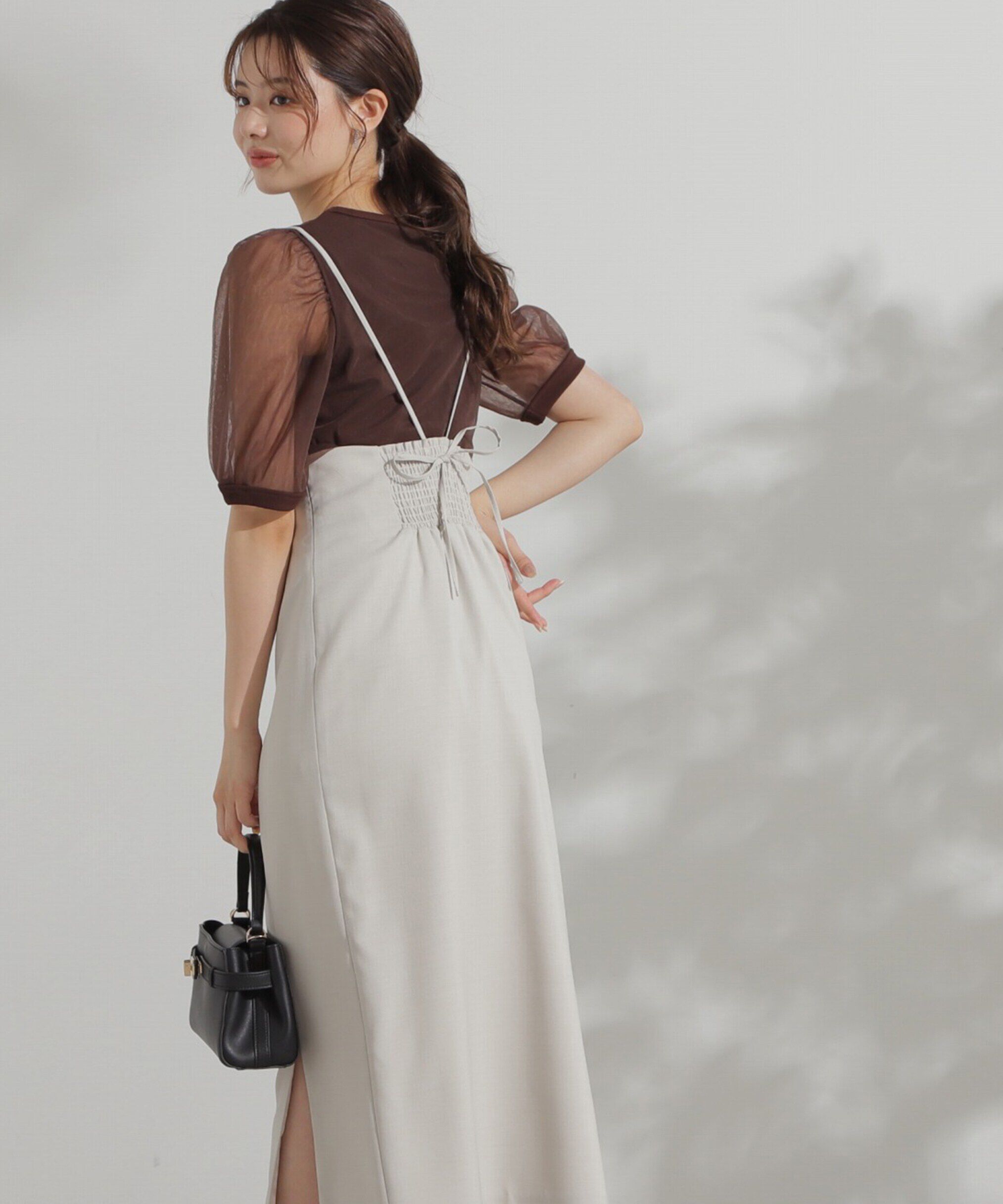 PROPORTION BODY DRESSING「チュール重ねカットソー」|Tシャツ・カットソー|