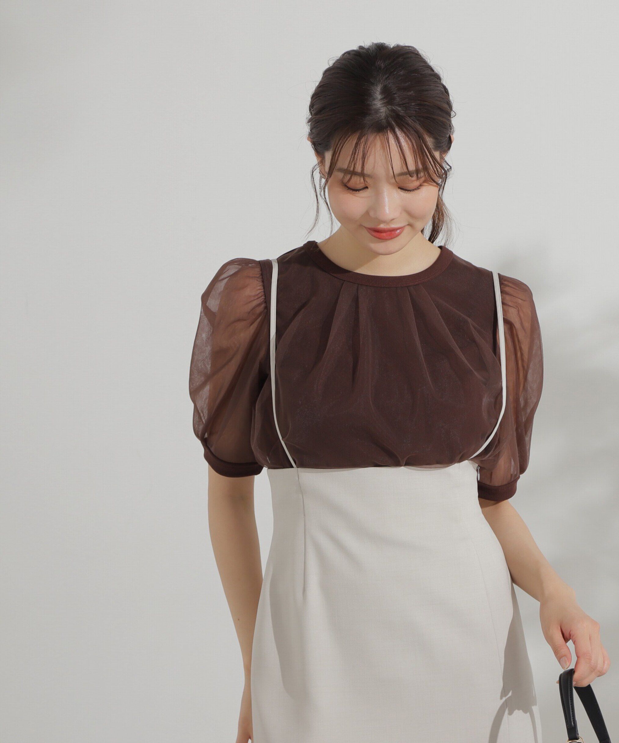 PROPORTION BODY DRESSING「チュール重ねカットソー」|Tシャツ・カットソー|