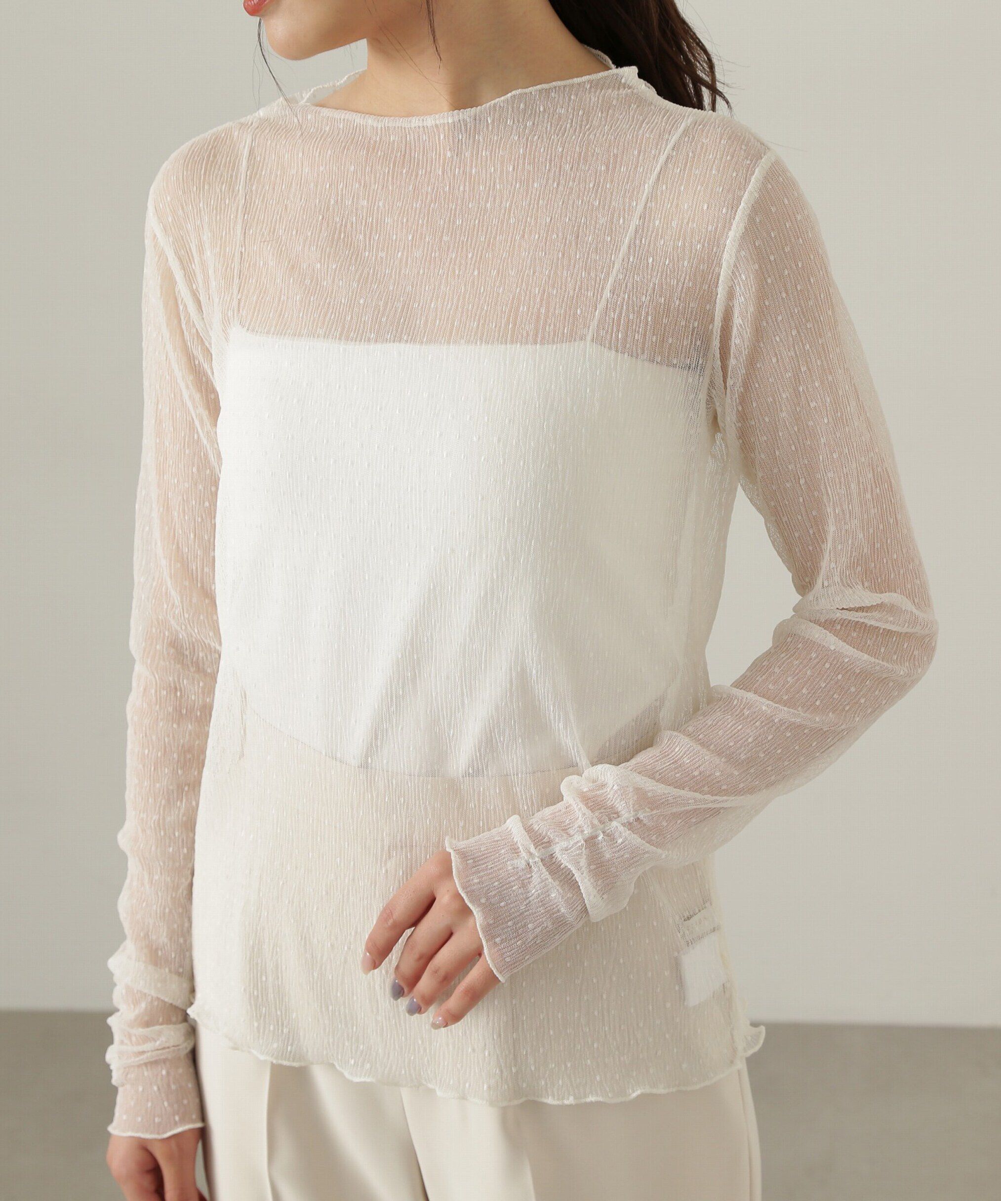 PROPORTION BODY DRESSING「チュールドットトップス24AW」|Tシャツ・カットソー|